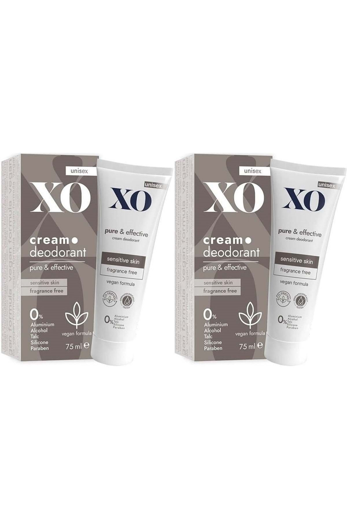 Xo Krem Deodorant 75ML Unisex Pure & Effective Kokusuz (2 Li Set)