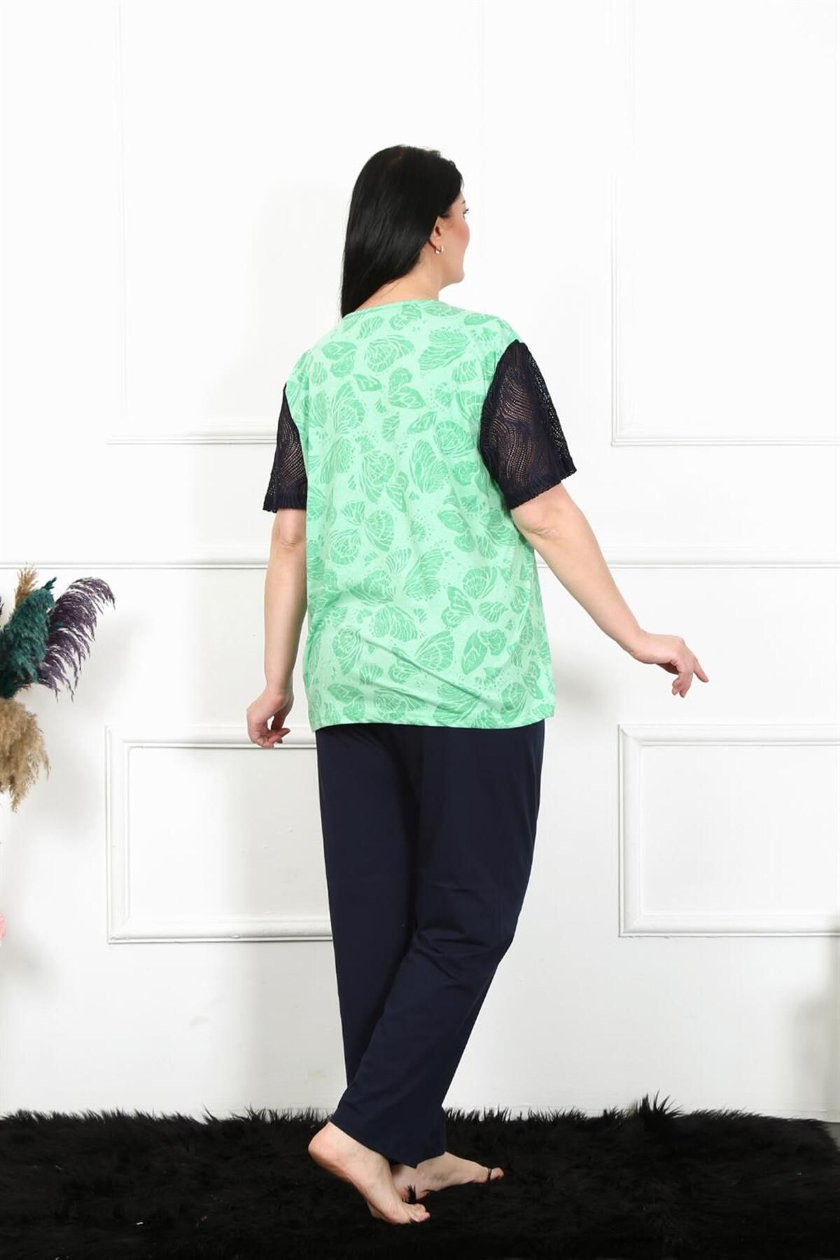 Akbeniz-Plus Size Women's Pajamas Set - Short Sleeve, 5XL-8XL, 75004 4