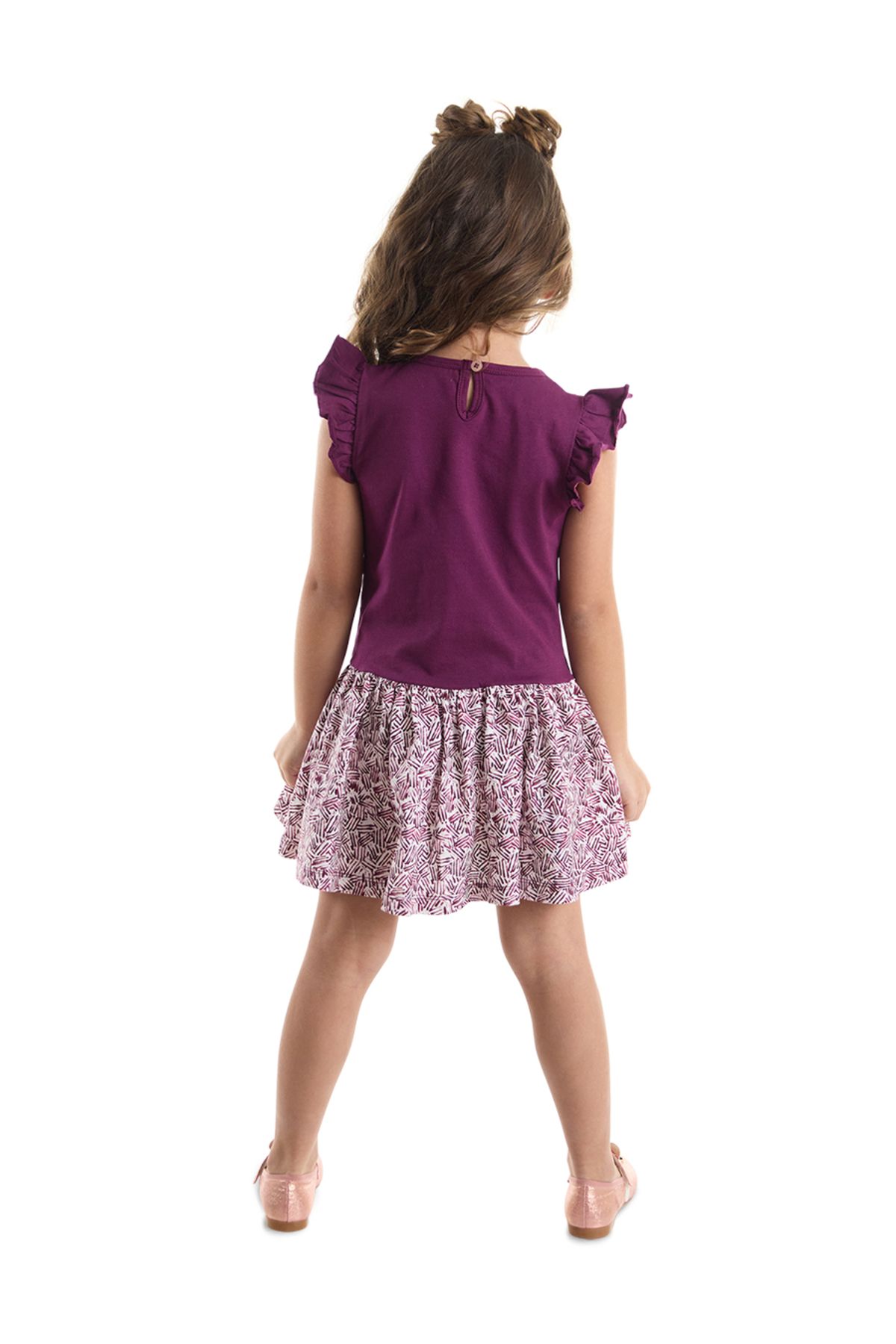 Denokids-Purple Fancy Rabbit Girl's Cotton Summer Dress - Ruffled 2