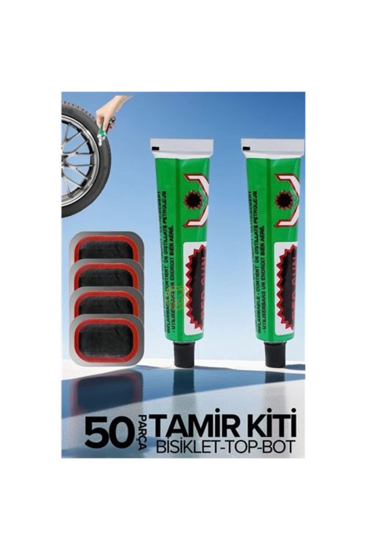 BirdoluSepet Engithalat Lastik Yaması 50 li Set Bisiklet Top Bot