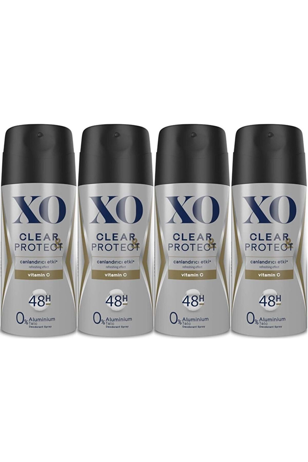 Xo Deodorant 150ML Men-Erkek Clear & Protect (4 Lü Set)