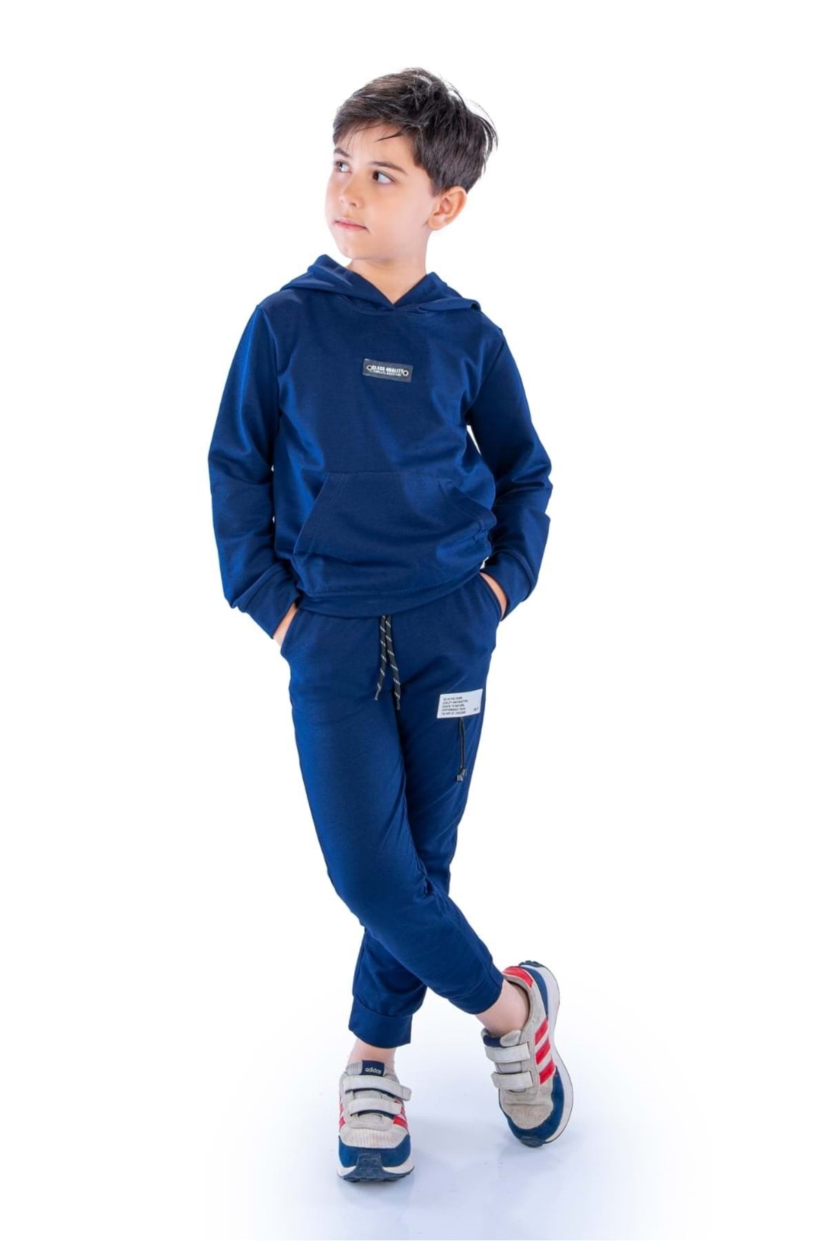 Minikadam Class Kanguru Cepli Kapüşonlu Çocuk Eşofman MNK10071 LACİVERT fotoğrafı 2 (önizleme)