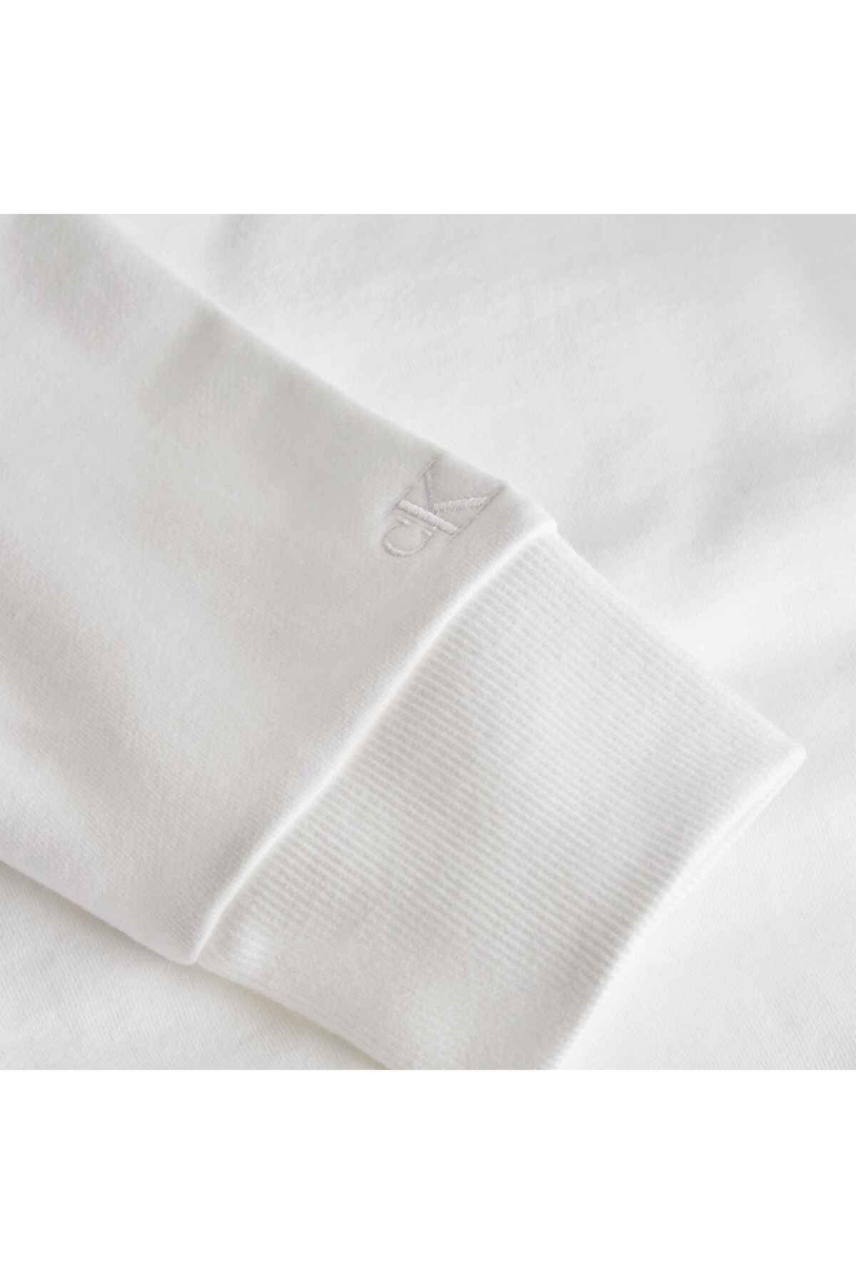 سویشرت سفید مردانه هود آرم لاک مختل شده Calvin Klein