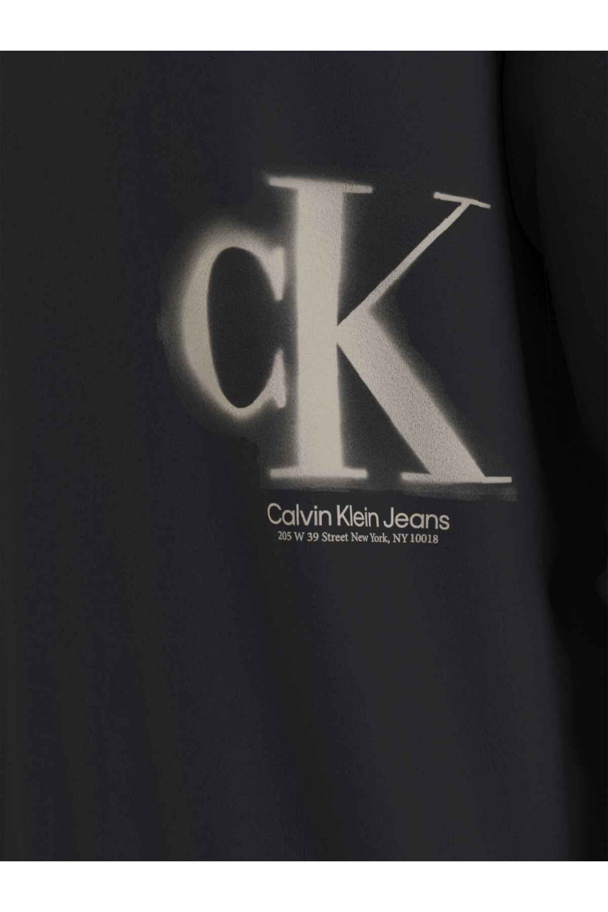 سویشرت مشکی مردانه گردن خدمه اسپری CK اورجینال Calvin Klein