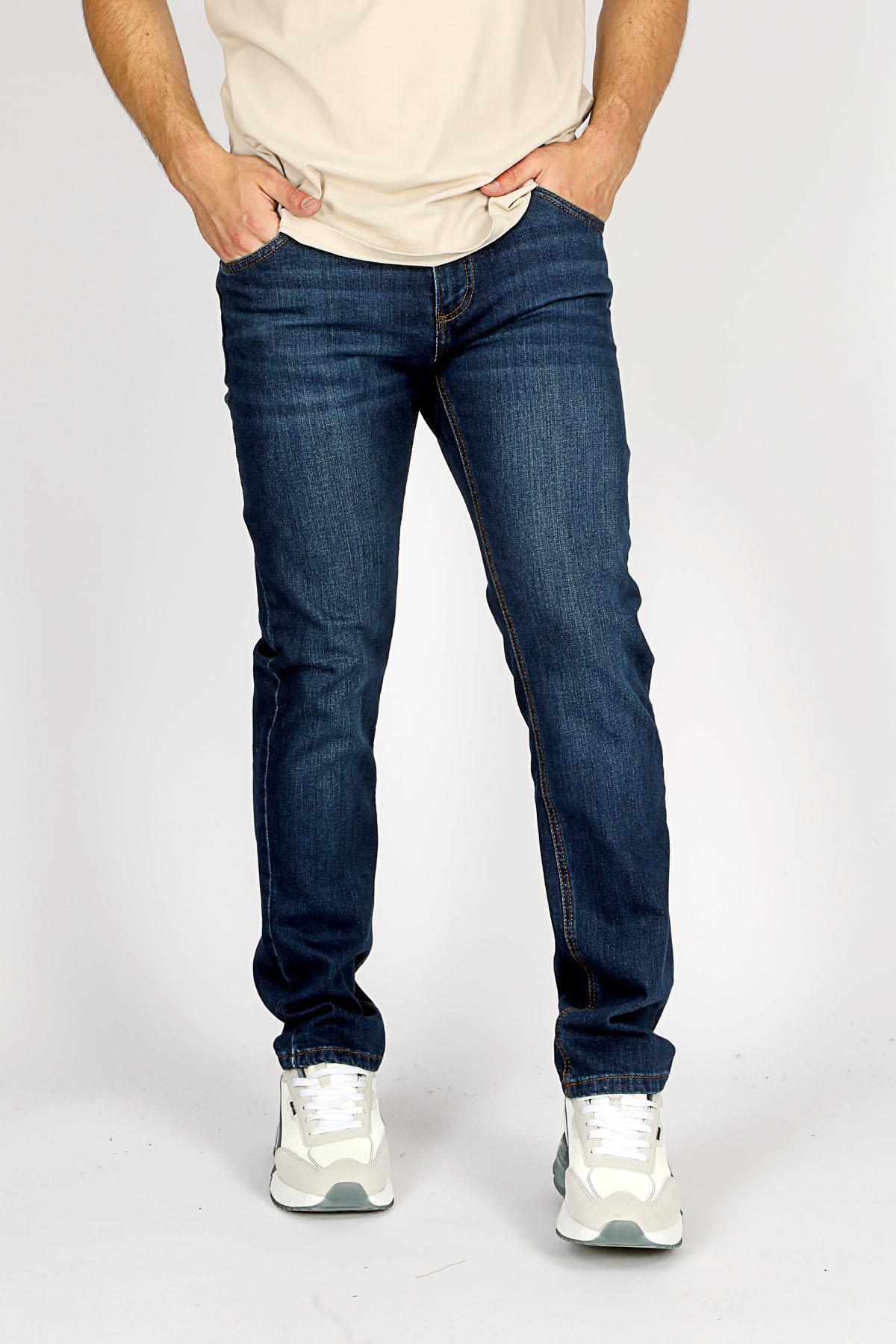 Lee Cooper  Rico Yüksek Bel Normal Kesim Düz Paça Mavi Erkek Jean Pantolon - Görsel 3