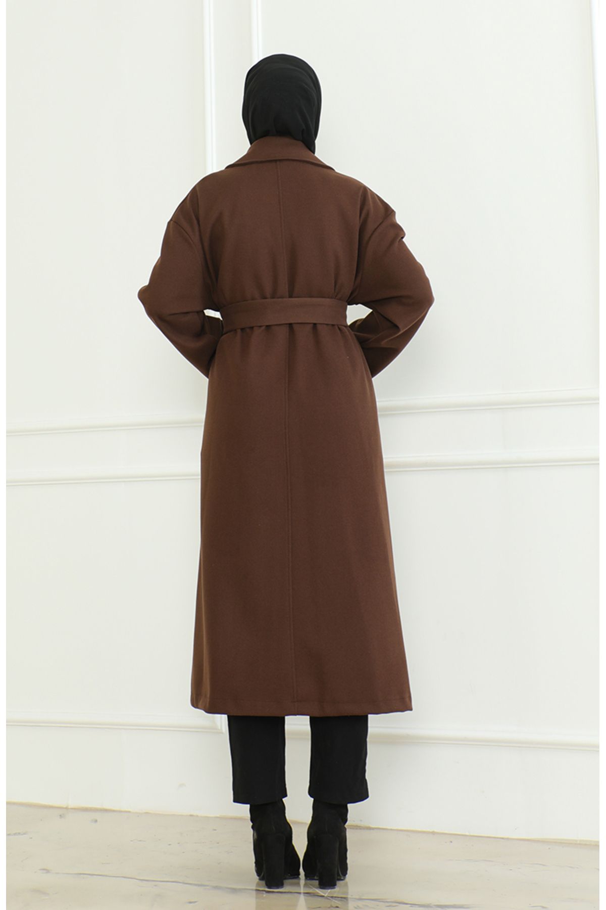 sefamerve-Brown Large Size Single Button Double Breasted Cap - 712510 -01 6