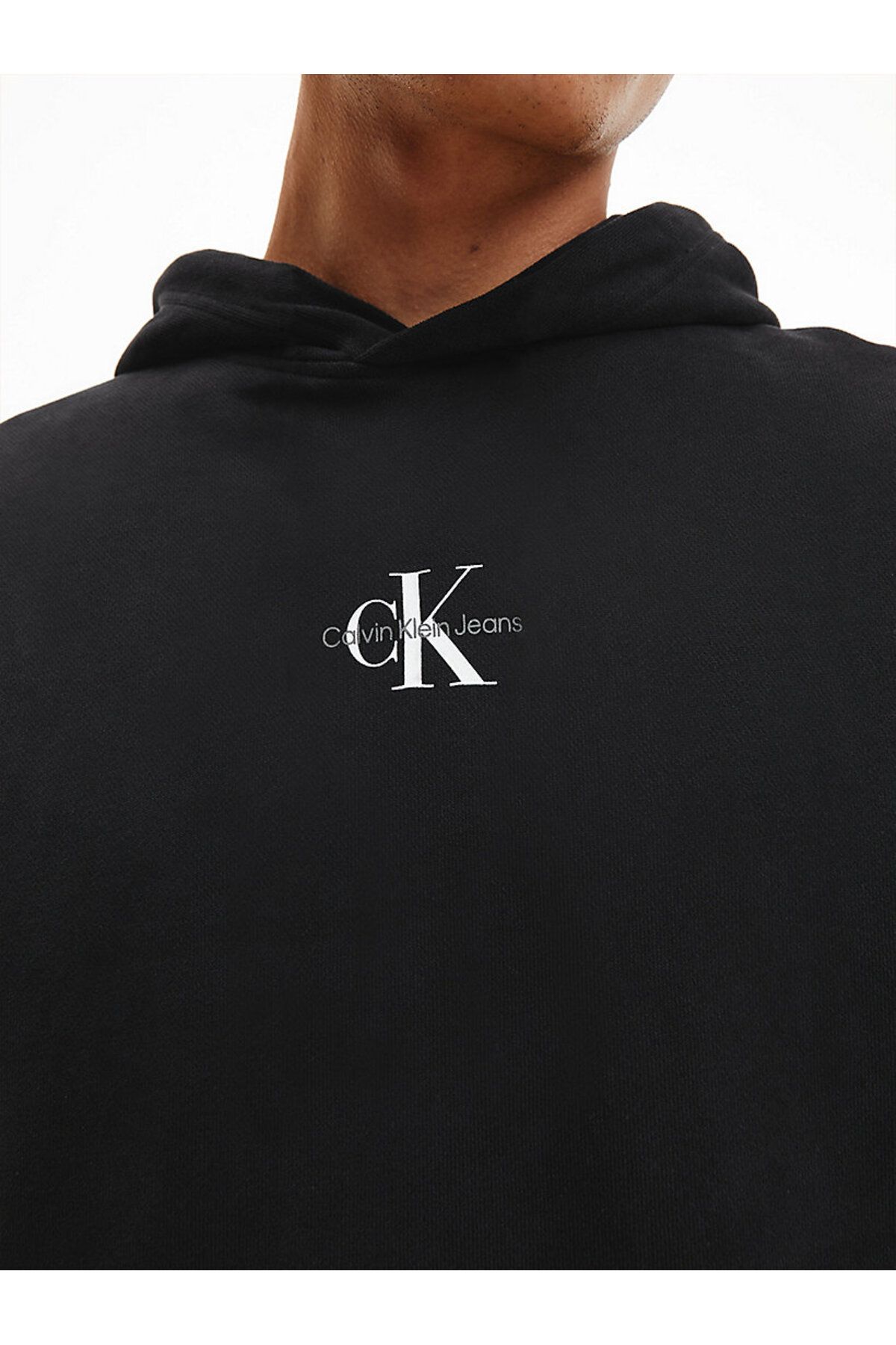 سویشرت مشکی مردانه میکرو مونولوگ هود اورجینال Calvin Klein