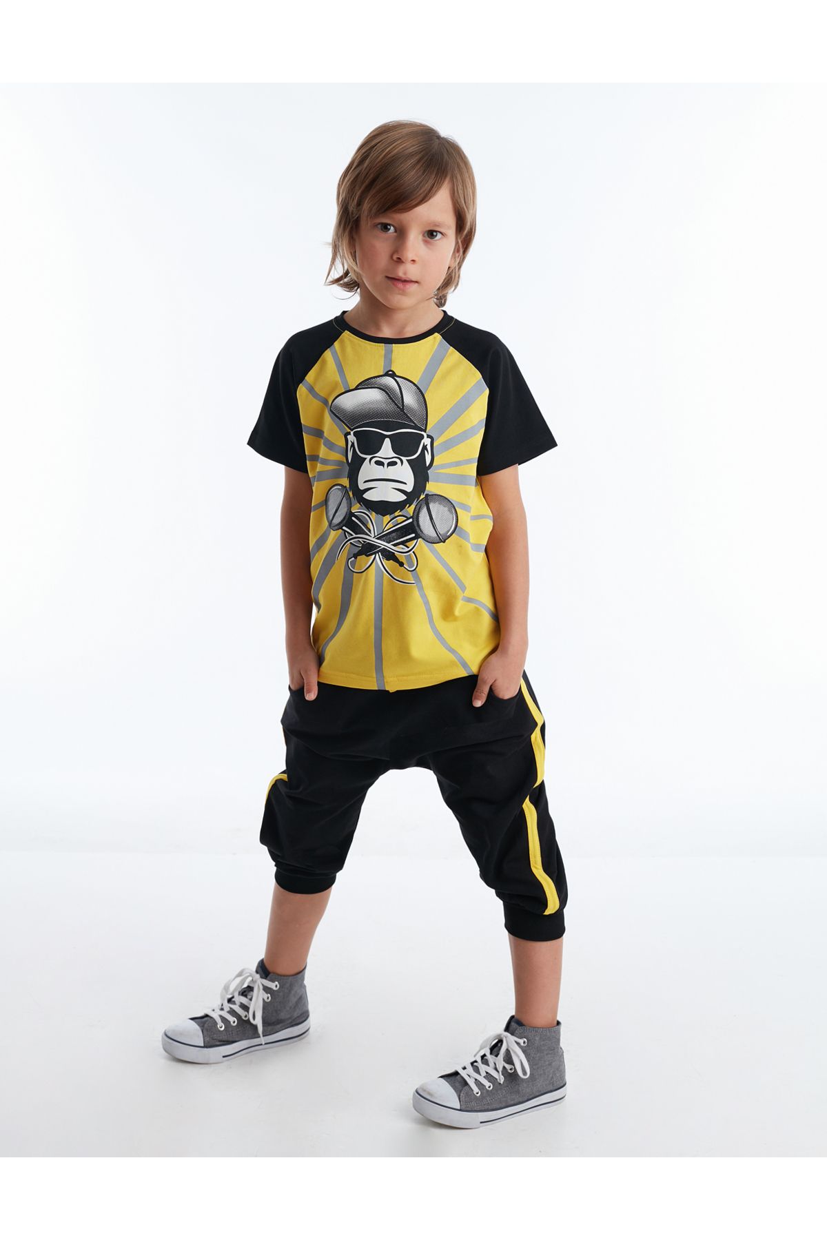 MSHB&G-DJ Ape Boy T-shirt Capri Shorts Set 1