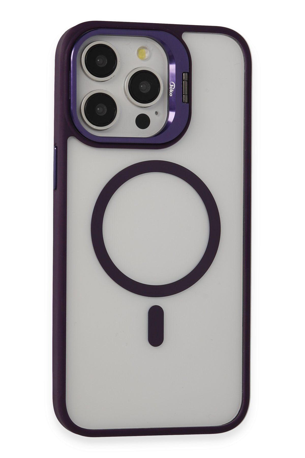 Joko iPhone 15 Pro Max Kılıf Roblox Lens Magsafe Standlı Kapak - Derin Mor ZRNET
