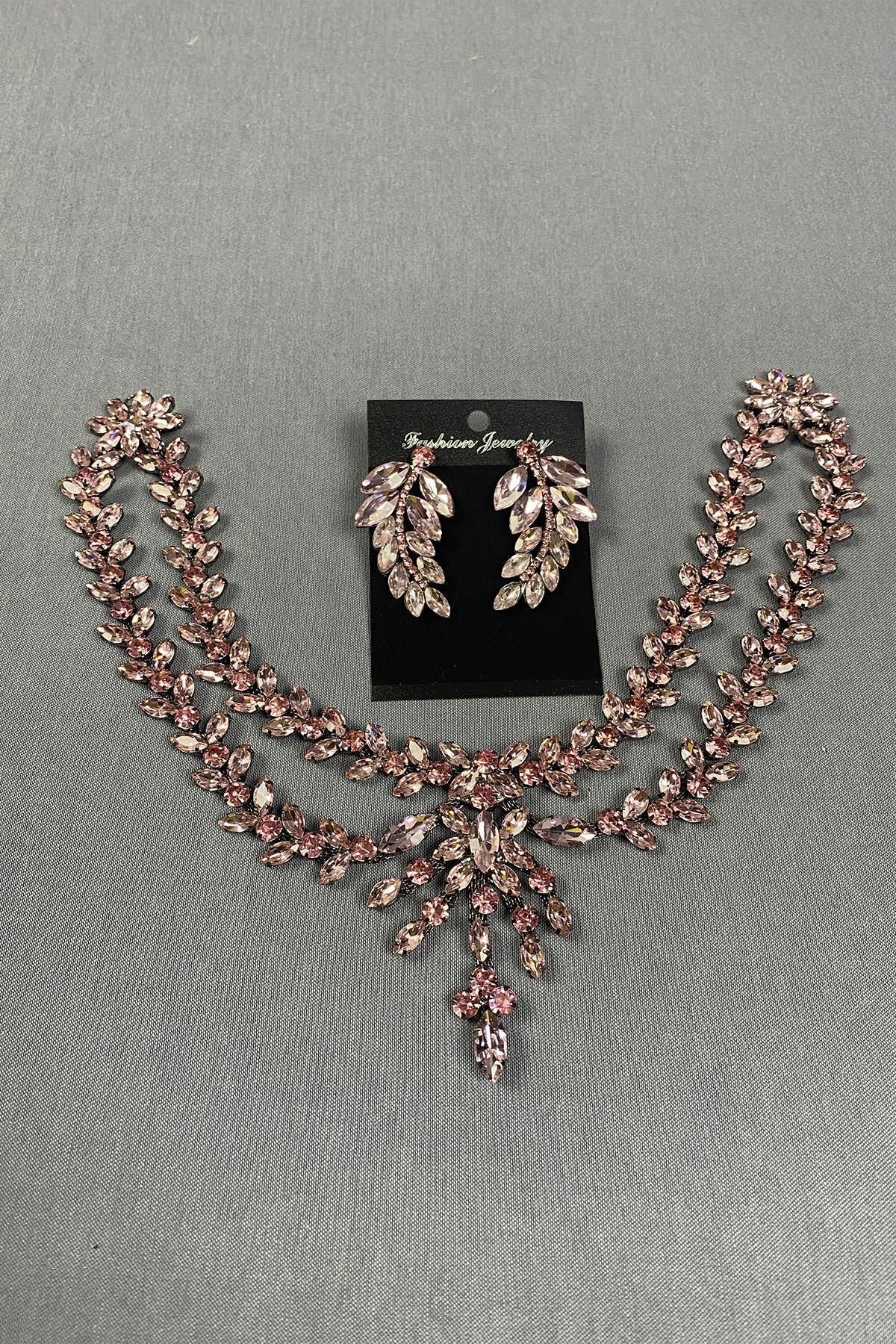 Limelia Accesoriu De Păr Henna De Mireasă Sultan Stone - Frontlet Și Cercei Cu Frunze De Piatră Femeie - Single Dimension