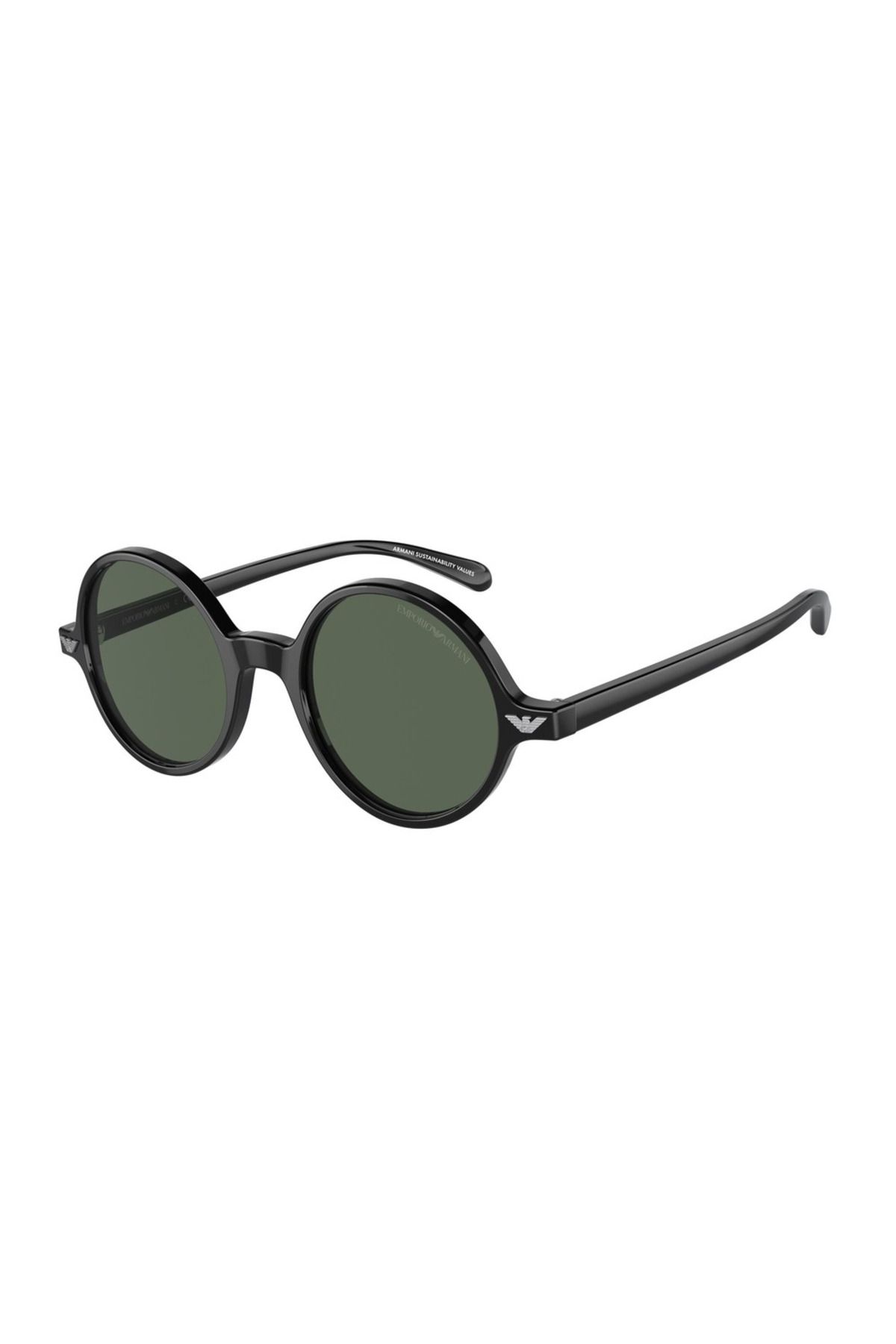 Emporio Armani Sunglasses Green Round Trendyol