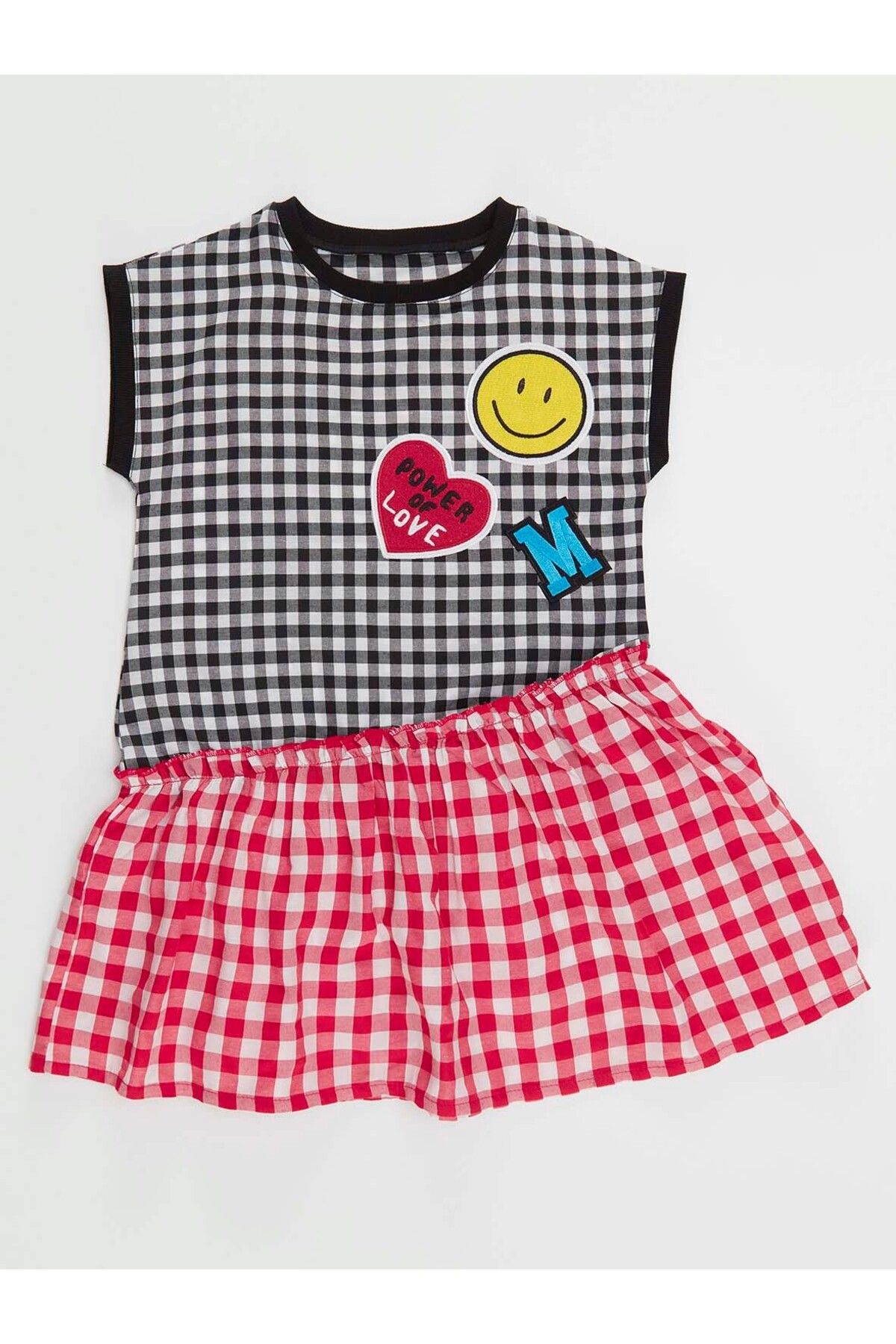 MSHB&G-Red Black Power Woven Summer Dress for Girl - Gingham 3