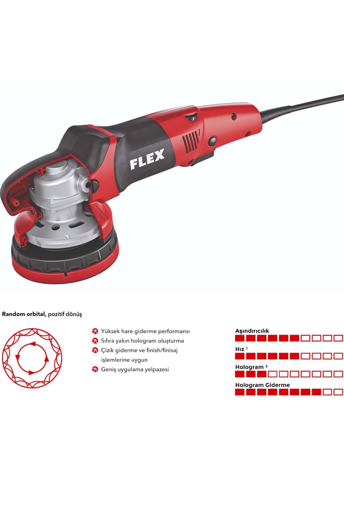 Flex XCE 10-8 125 Pozitif Sürüş Random Orbital Polisaj Makinesi