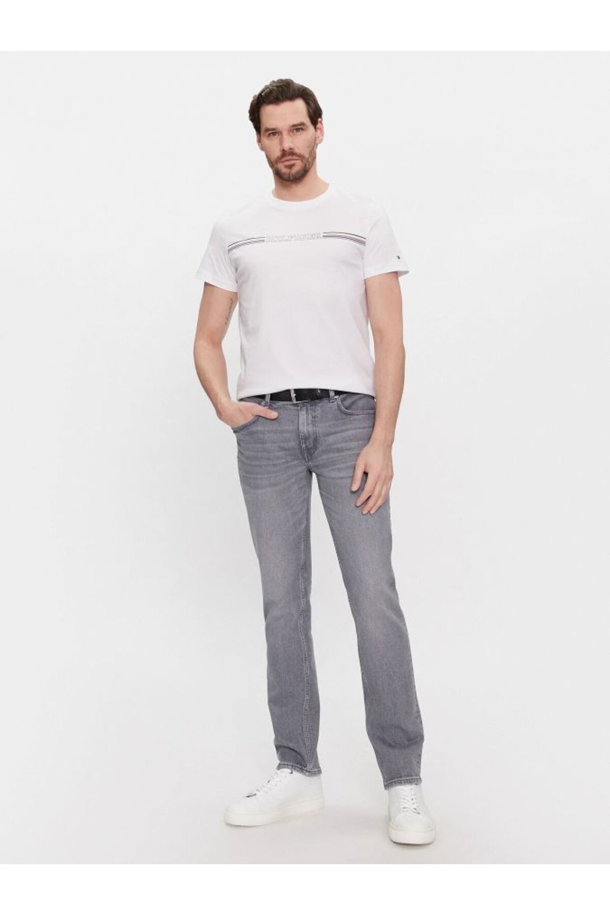 تی شرت سفید مردانه توری اورجینال Tommy Hilfiger