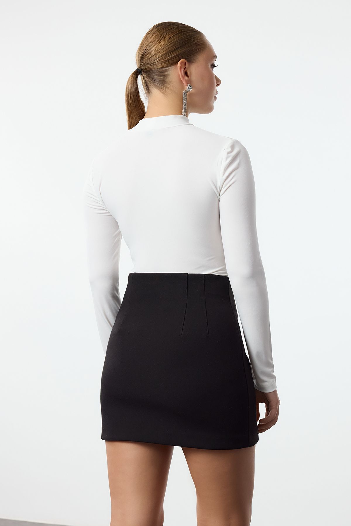 Trendyol Collection-Ecru Ruffle Detailed Snap Fastener Knitted Body Tpraw25Bd00003 5