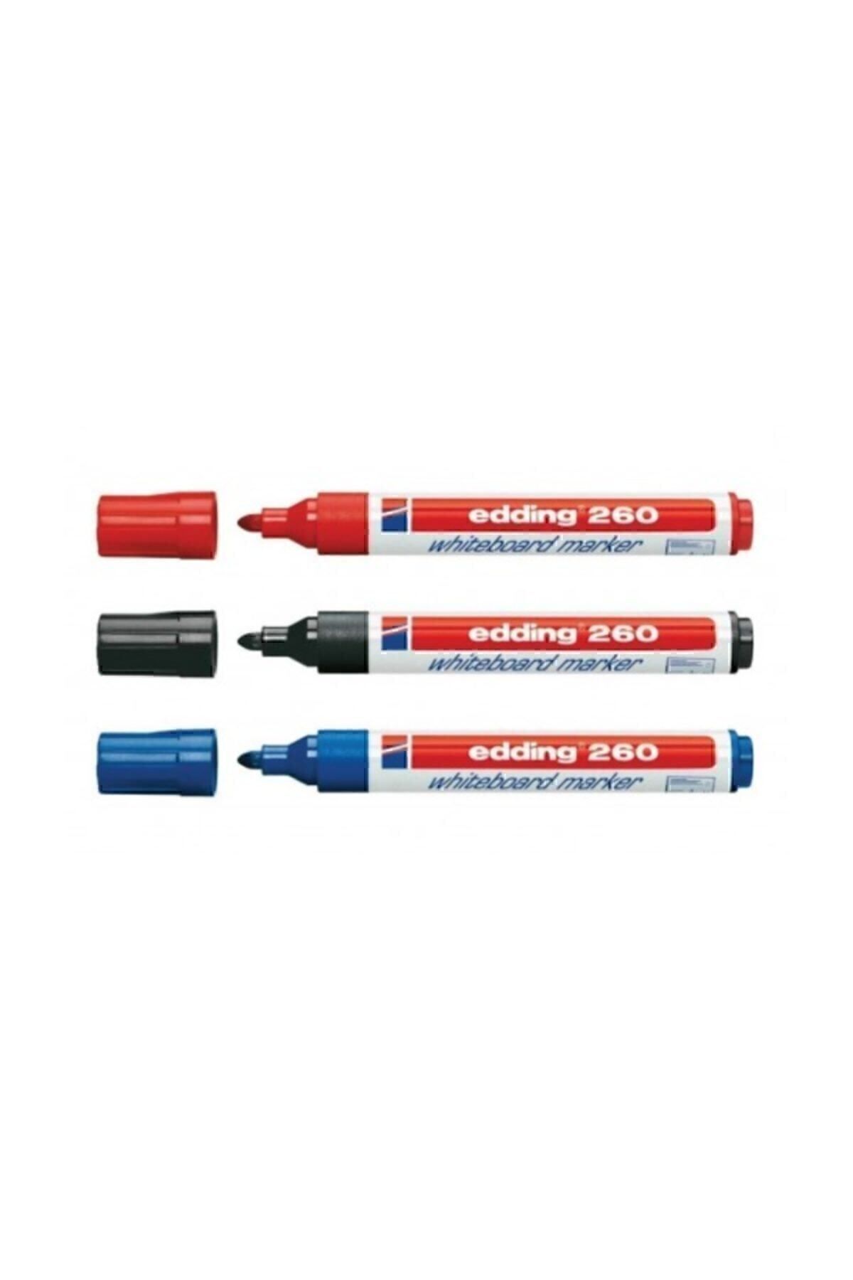Edding - 260 Beyaz Yazı Tahtası Kalemi Silinebilir 3 Renk