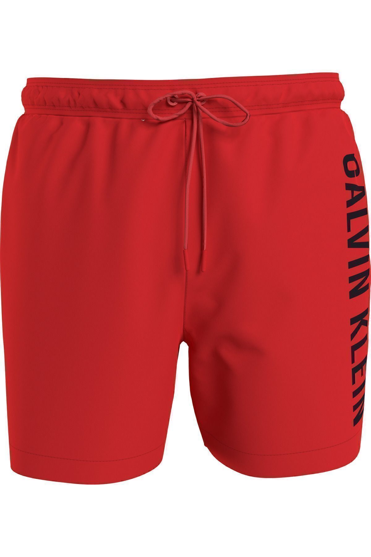 Calvin Klein Men s Brand Logo Quick Drying Polyster Red Black Swim Shorts Suitable for Beach and Sea Use Trendyol