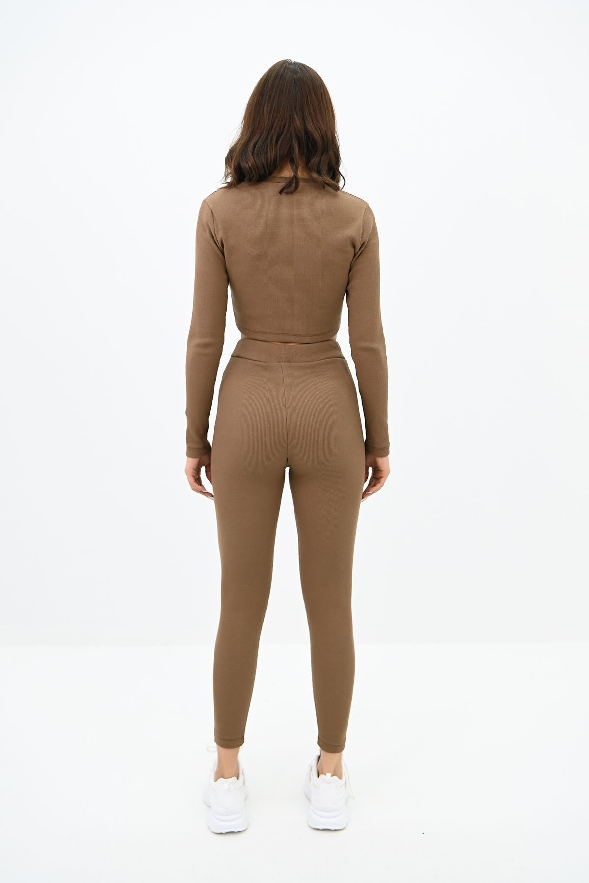 Koza Butik-Γυναικείο Σετ Καλσόν Καμισόλ Crop 3727-23 3