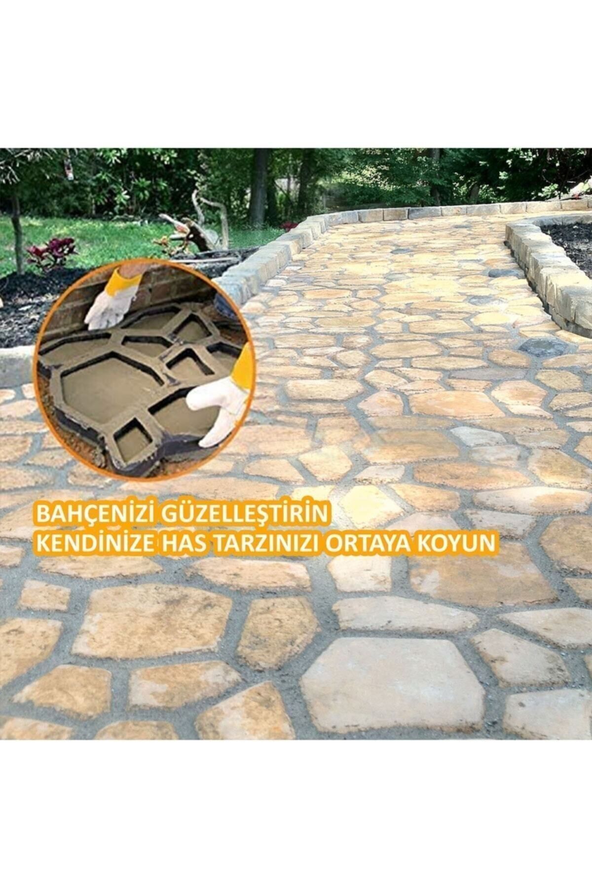 Zemin Kaplama Kalıbı Bahçe Taş Kalıbı Yürüyüş Yolu Kaldırım Yapım Aparatı 42x40 Cm 1 Adet 5
