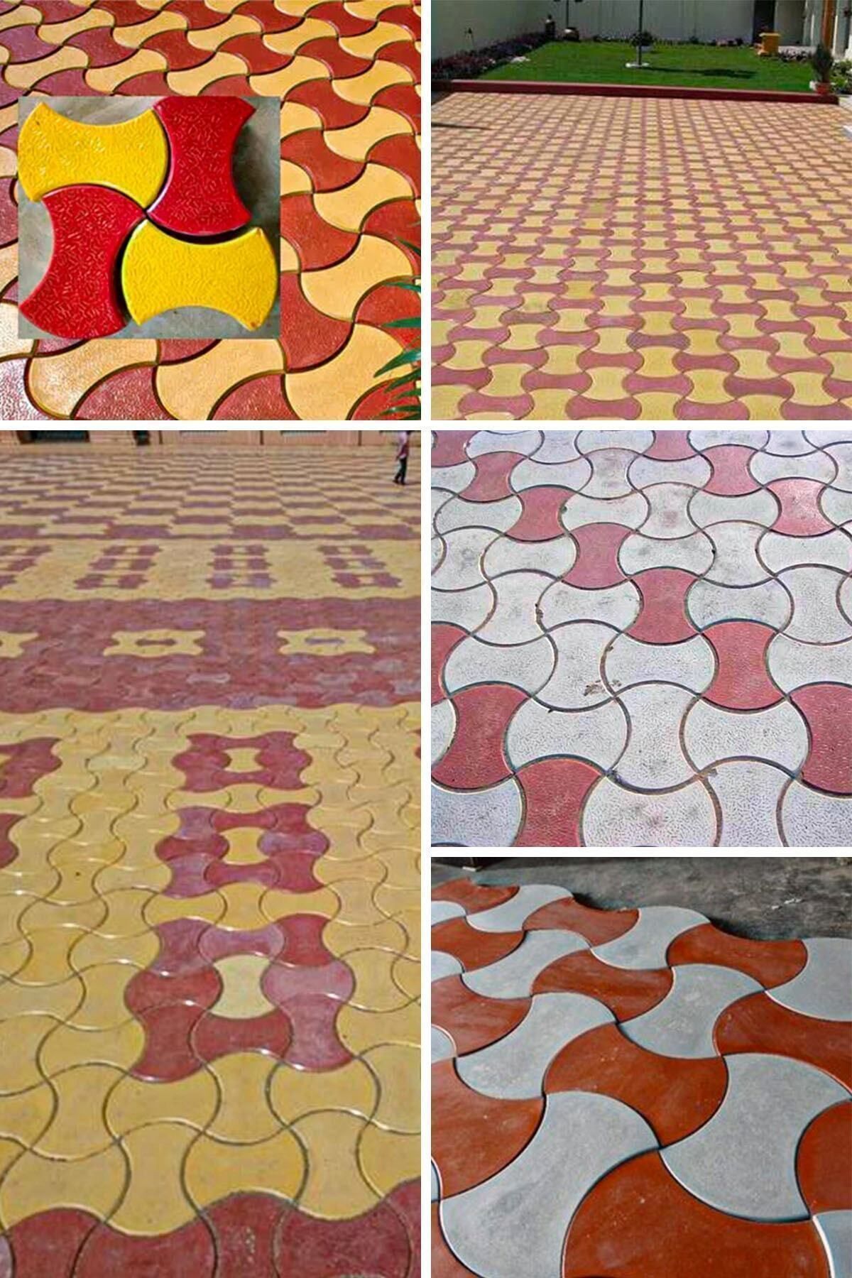 Bahçe Taş Kalıbı Parke Taşı Kalıp Zemin Kaplama Kalıbı 49x49 Cm 8 Adet 8