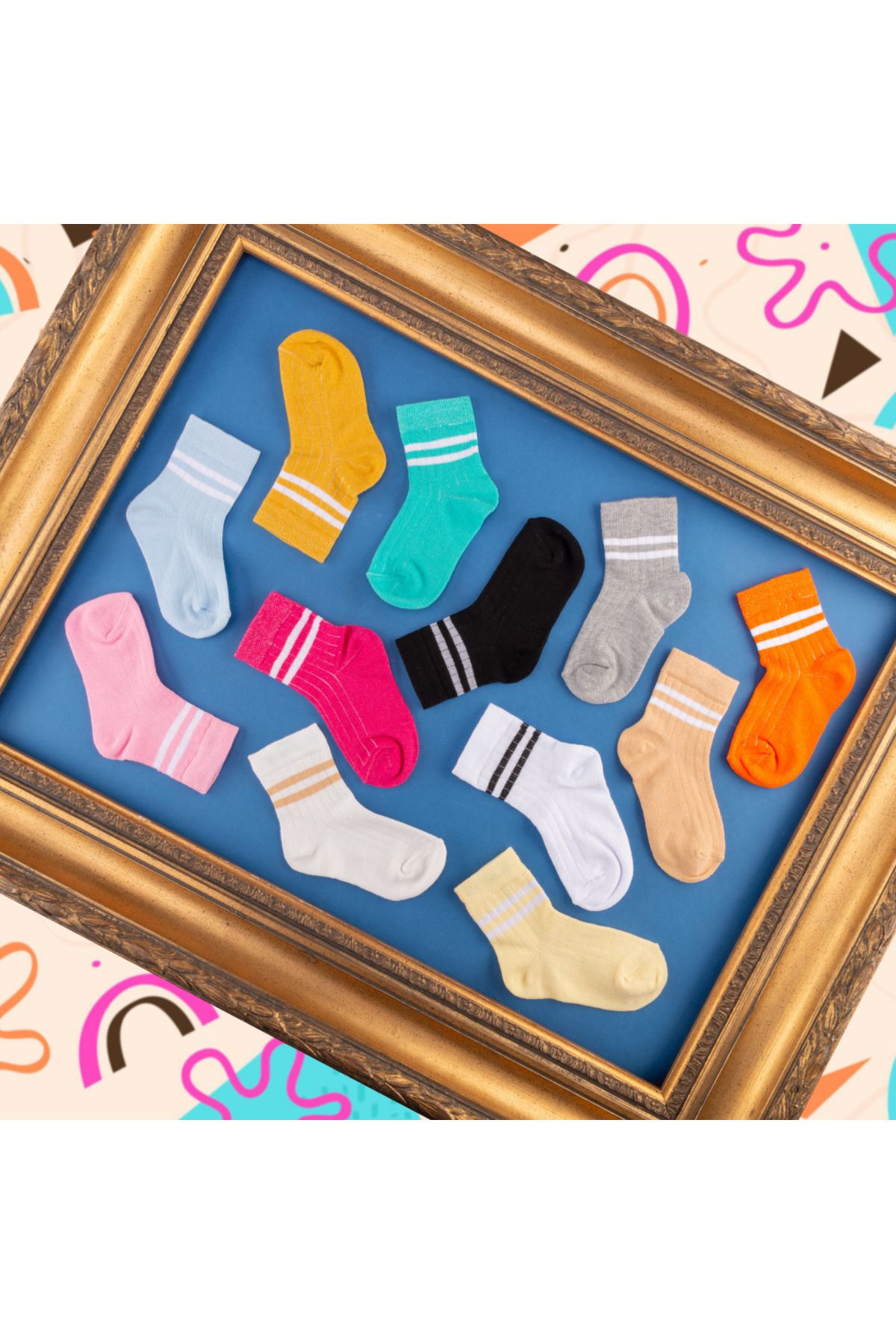 Novibaby 9'lu Pamuklu Çocuk Kolej Soket Çorap Bebek Unisex Kız Kadın Erkek Okul Çorabı, Beyaz Siyah Pembe fotoğrafı 6 (önizleme)