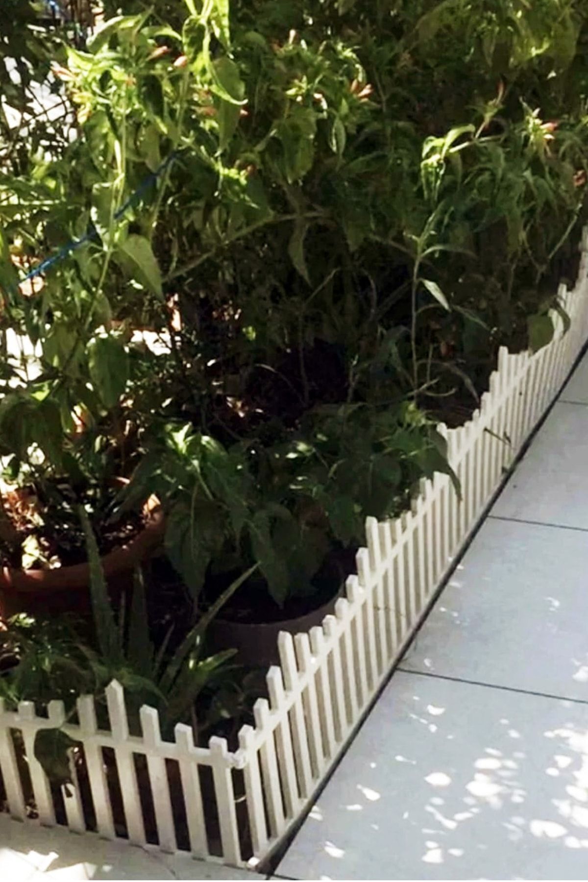 Dekoratif Bahçe Çiti Plastik Çit Peyzaj Koruma Panel Çit 4 Adet (2.36 Mt) Beyaz Çiçek Çiti 5