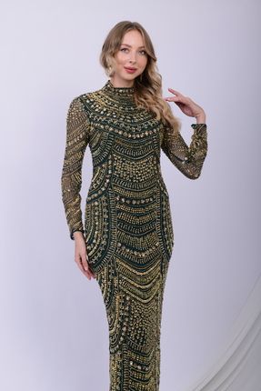 GATSBYLADY LONDON FREYA - EL İŞLEMELİ , TAŞEL DETAYLI ELBİSE