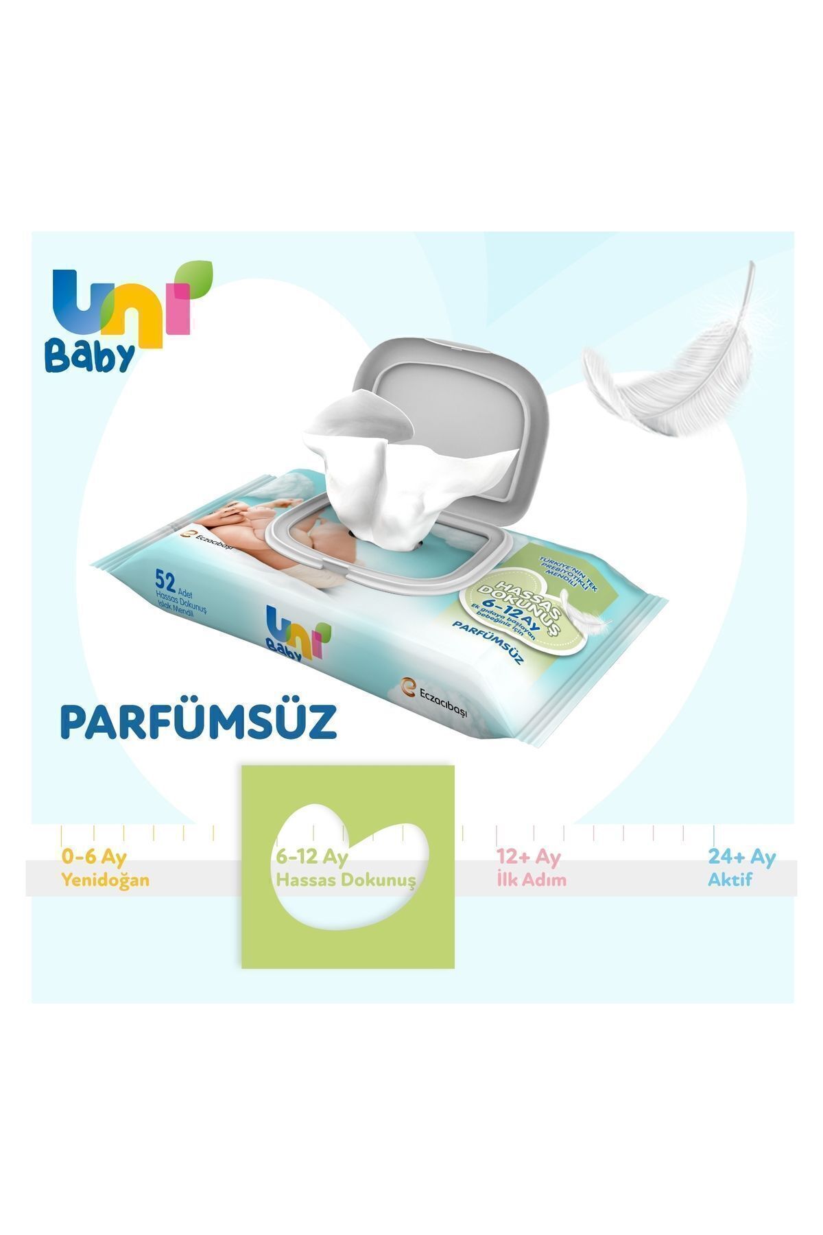 Hassas Dokunuş Islak Mendil 52 Li X 12 Adet