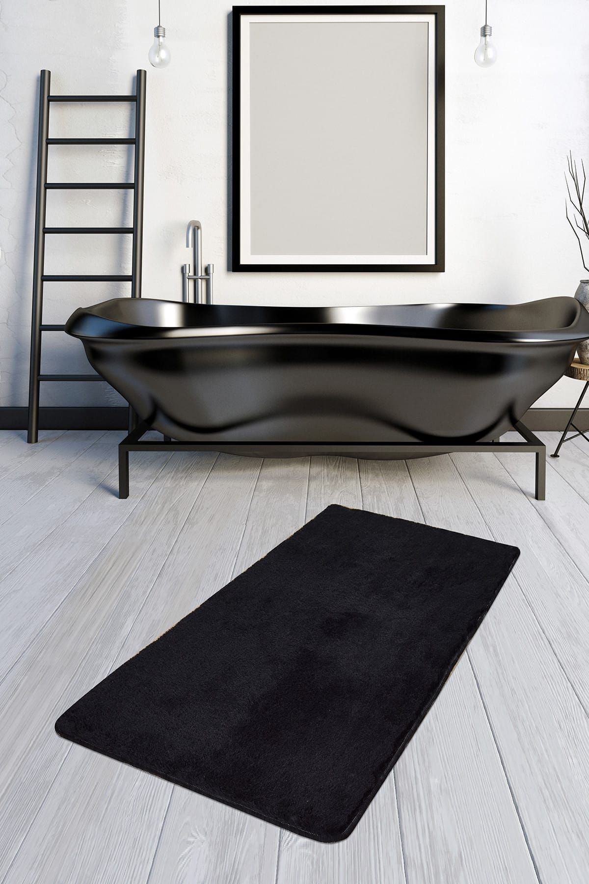 پادری حمام هوای هوا سیاه 70X120 سانتی متری فرش مات آکریلیک Chilai Home