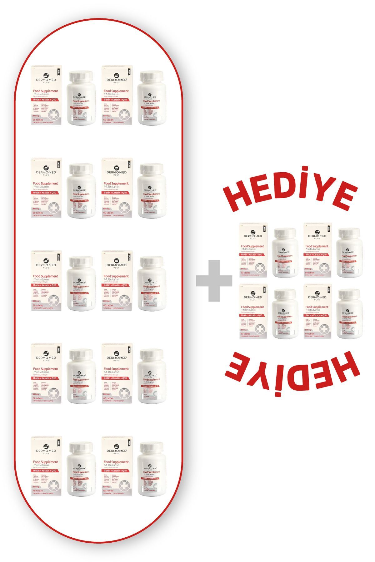 Dermomed Dermo-med Plus Multivitamin 120 Tablet (10 ADET + 4 HEDİYE )