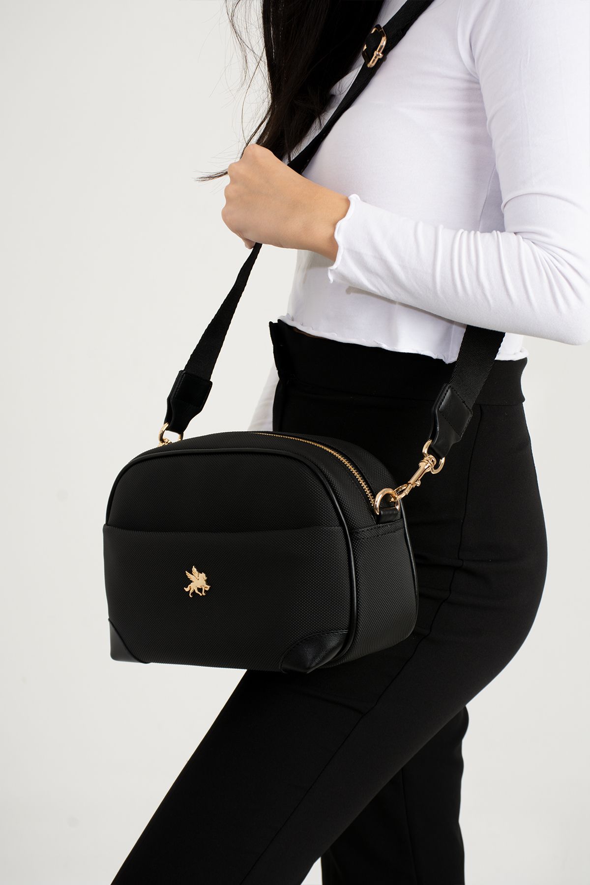 Fiona Women's Black 4-Eyes Very Useful Crossbody & Shoulder Bag