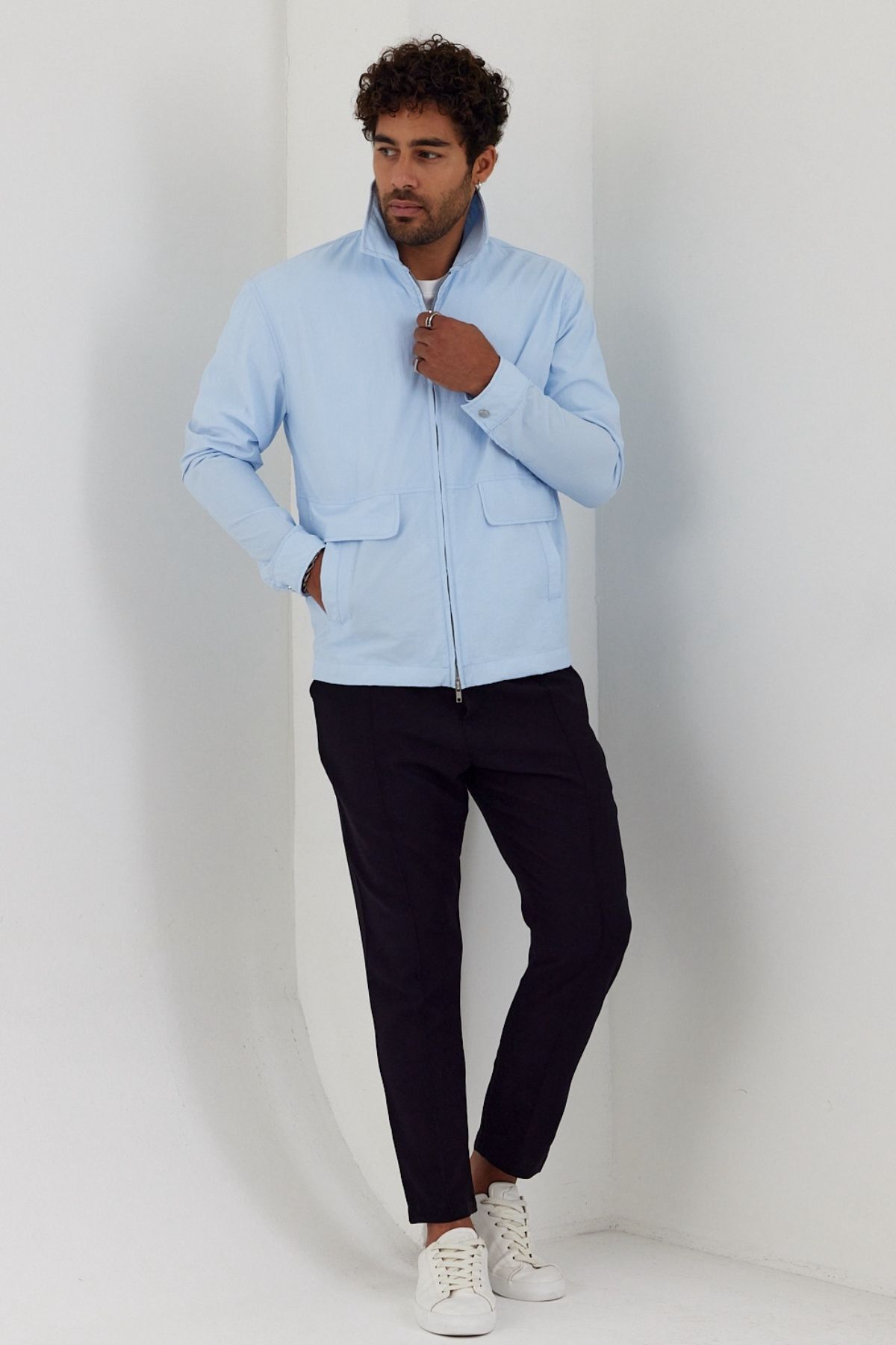 ژاکت مردانه آبی MADZEYMODA | Mz56107 اورجینال - تصویر 2