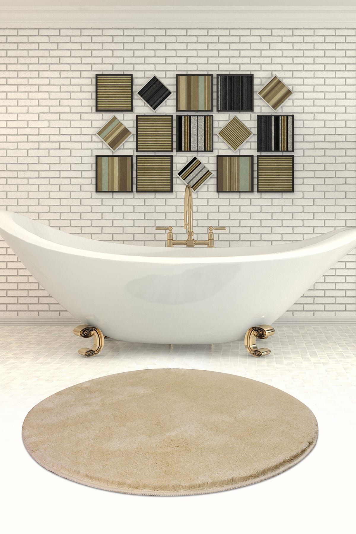 پادری حمام سنگ قطر هوا 90X90 سانتی متر فرش آکریلیک Chilai Home