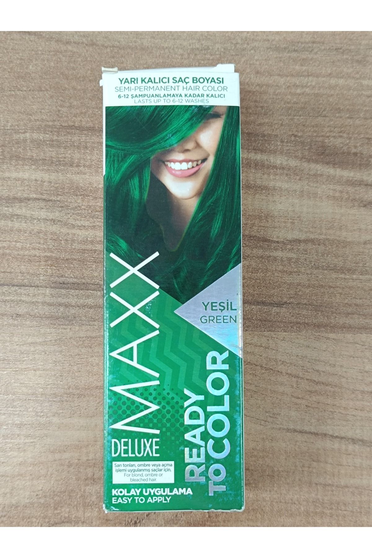 رنگ مو سبز مردانه و زنانه آماده برای آمیزی موهای نیمه دائمی MAXX DELUXE