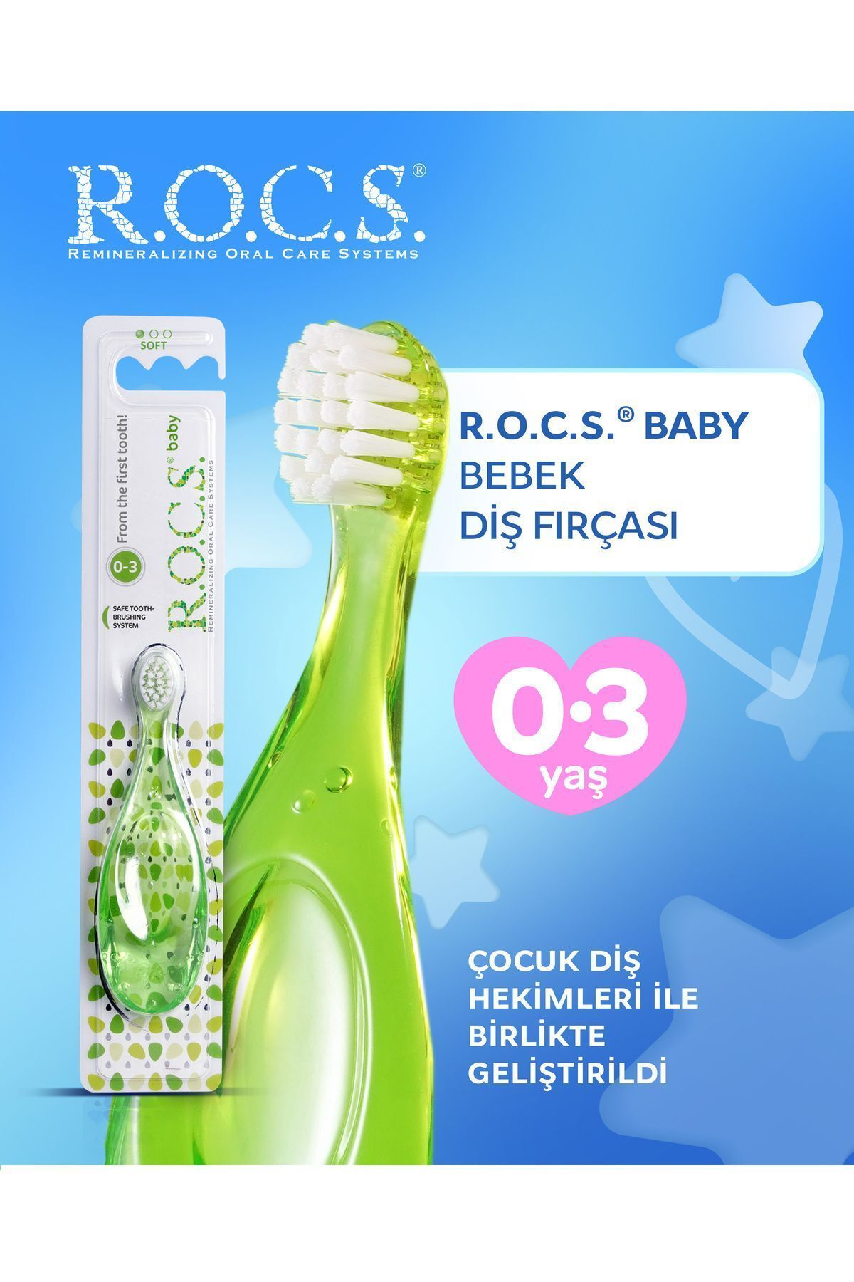 R.O.C.S. R.o.c.s Baby 0-3 Yaş Bebek Diş Fırçası Yeşil