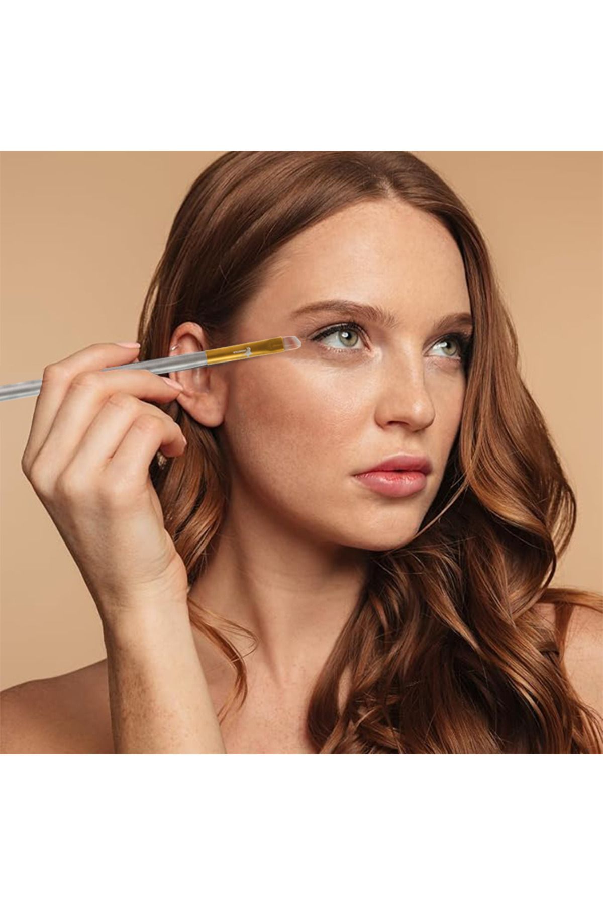 برس آرایشی حرفه ای شامپاین خط چشم زاویه دار برس آرایشی شماره: 19 Demstar