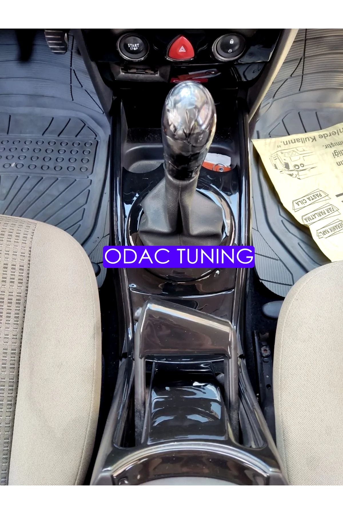 ODAC TUNING-Renault Megane 2 - Super Full Set Piano Black Mahogany Torpedo Console Trim Coating Set 5