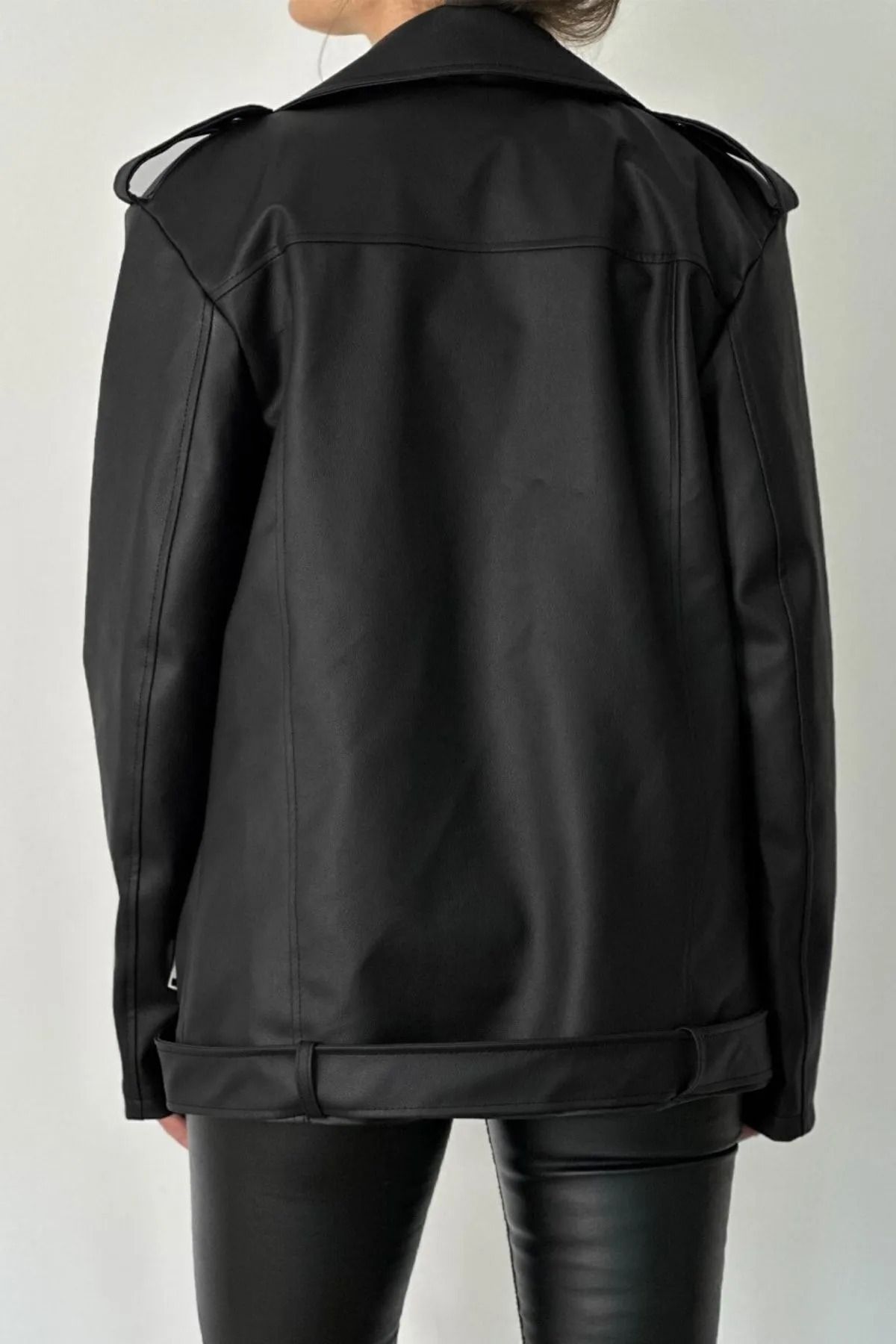 Oversize Kadın Deri Ceket