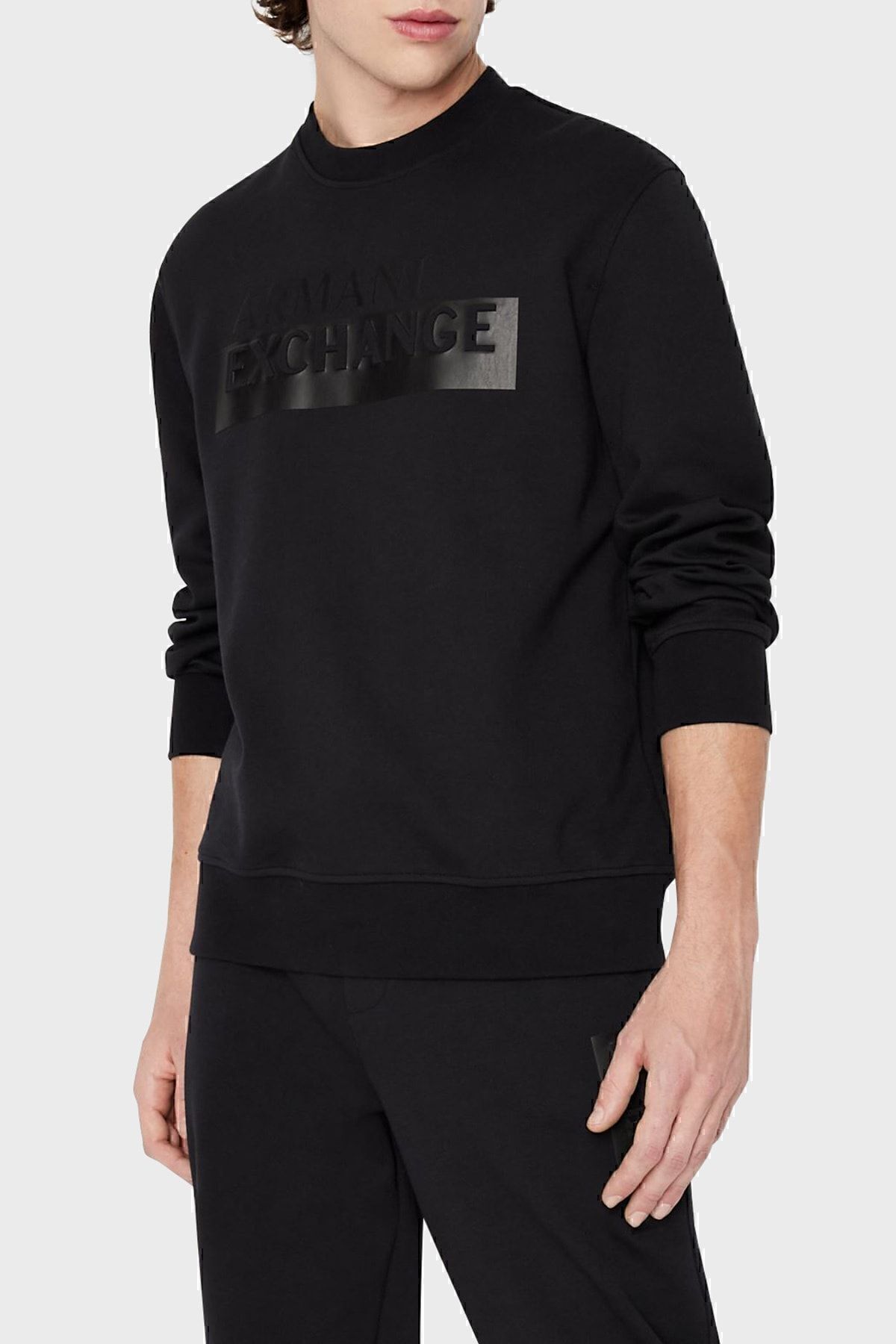 Logo Regular Fit Crew Neck Cotton Sweat مردانه 6lzmbe Zjcaz 1200 Armani Exchange