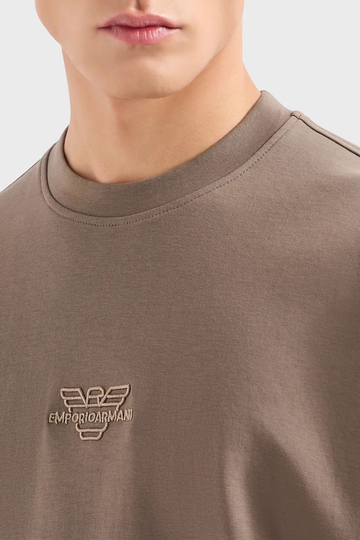 سویشرت چند رنگ مردانه پنبه به طور منظم مناسب یقه دوچرخه عرق 0440 Emporio Armani