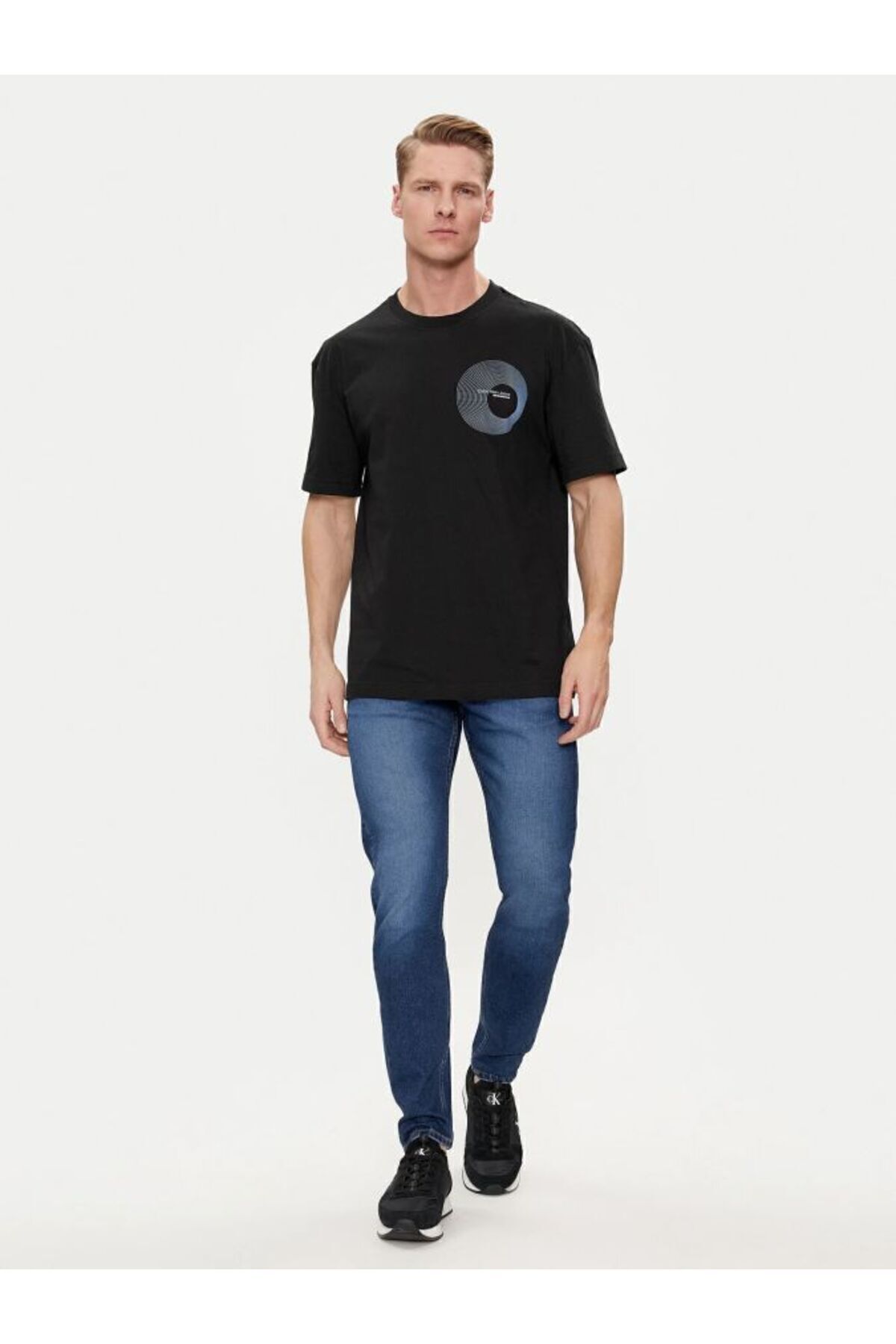 تی شرت مشکی مردانه توری اورجینال Calvin Klein