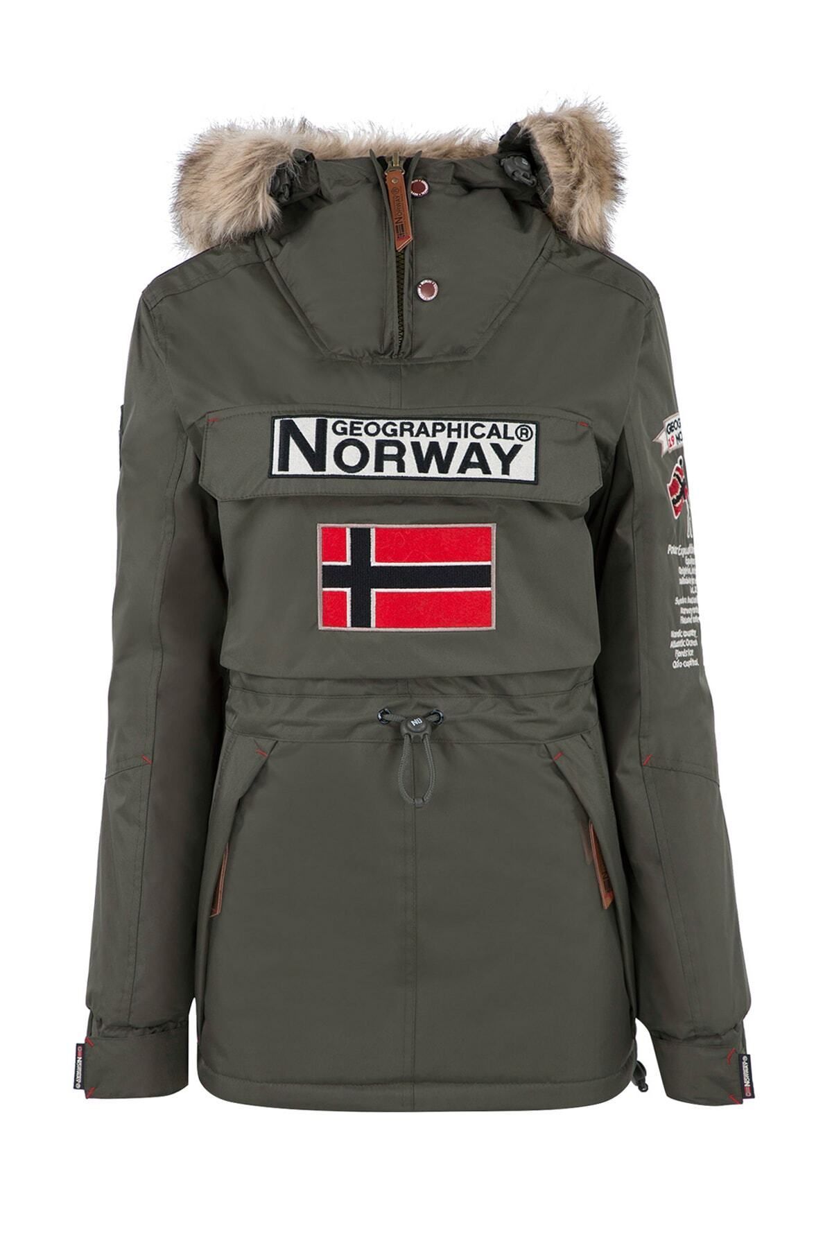 Norway Geographical Kad n Haki Kapu onlu Outdoor Parka Fiyat Yorumlar Trendyol