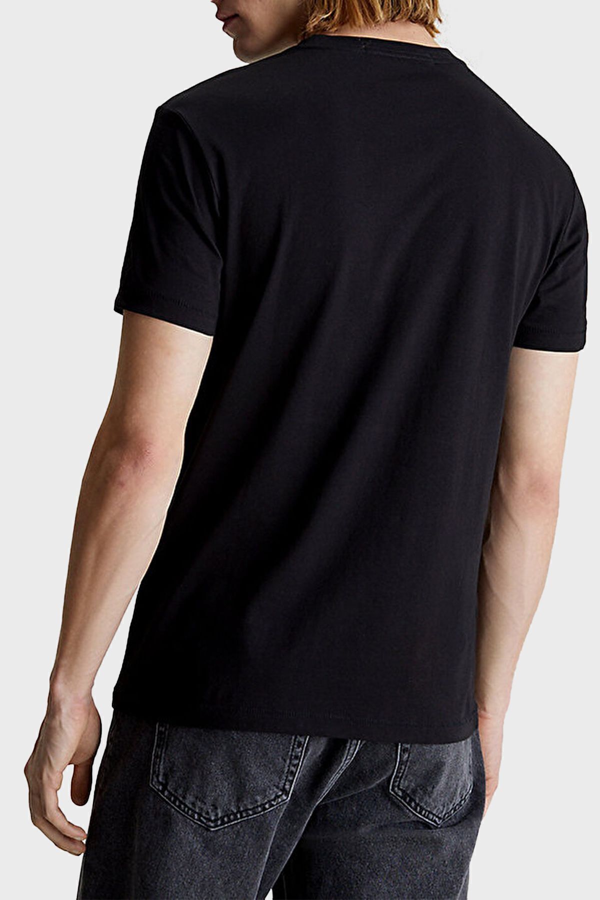 تی شرت مشکی مردانه پنبه ارگانیک Slim Fit Tring J30J322344BEH Calvin Klein
