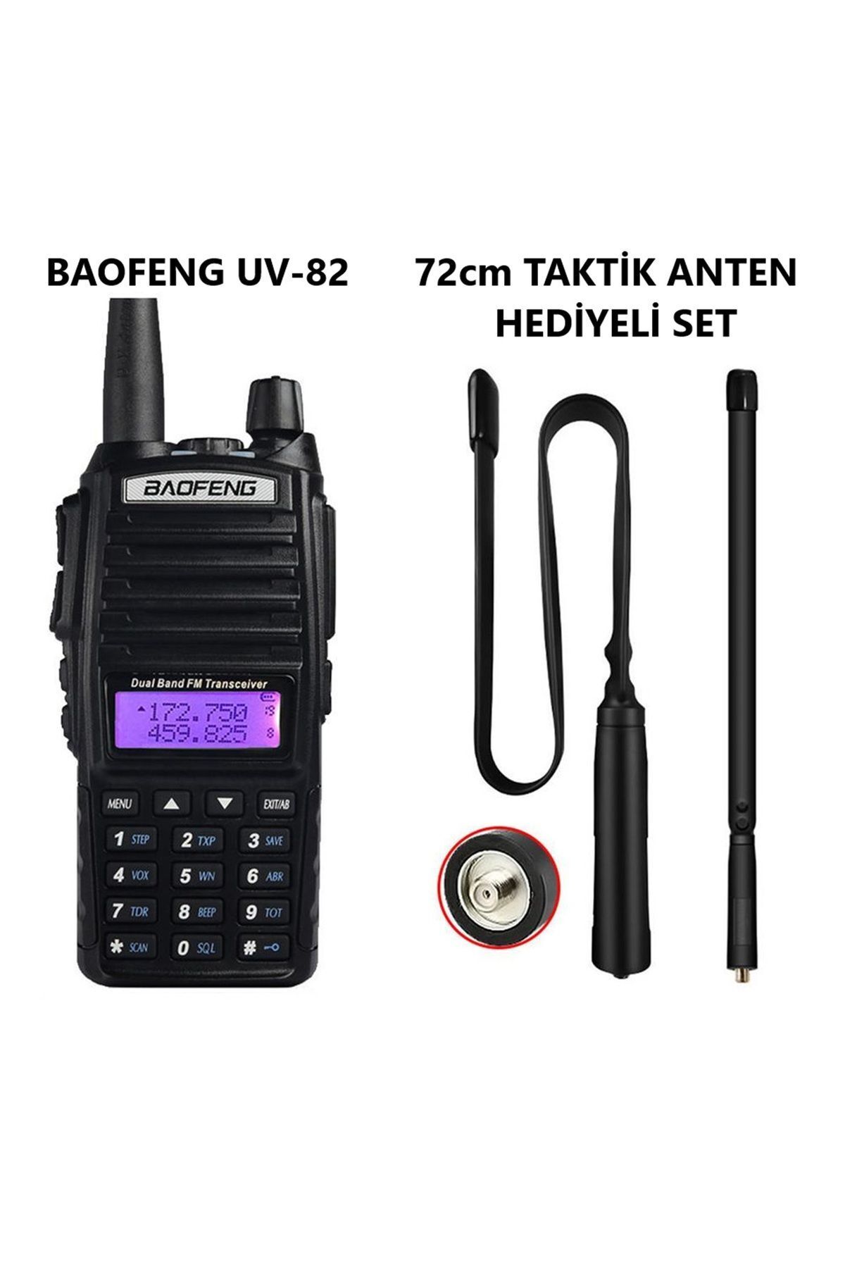 KALİTESİ ile Baofeng uv82 TAKTİK ANTEN HEDİYELİ SET