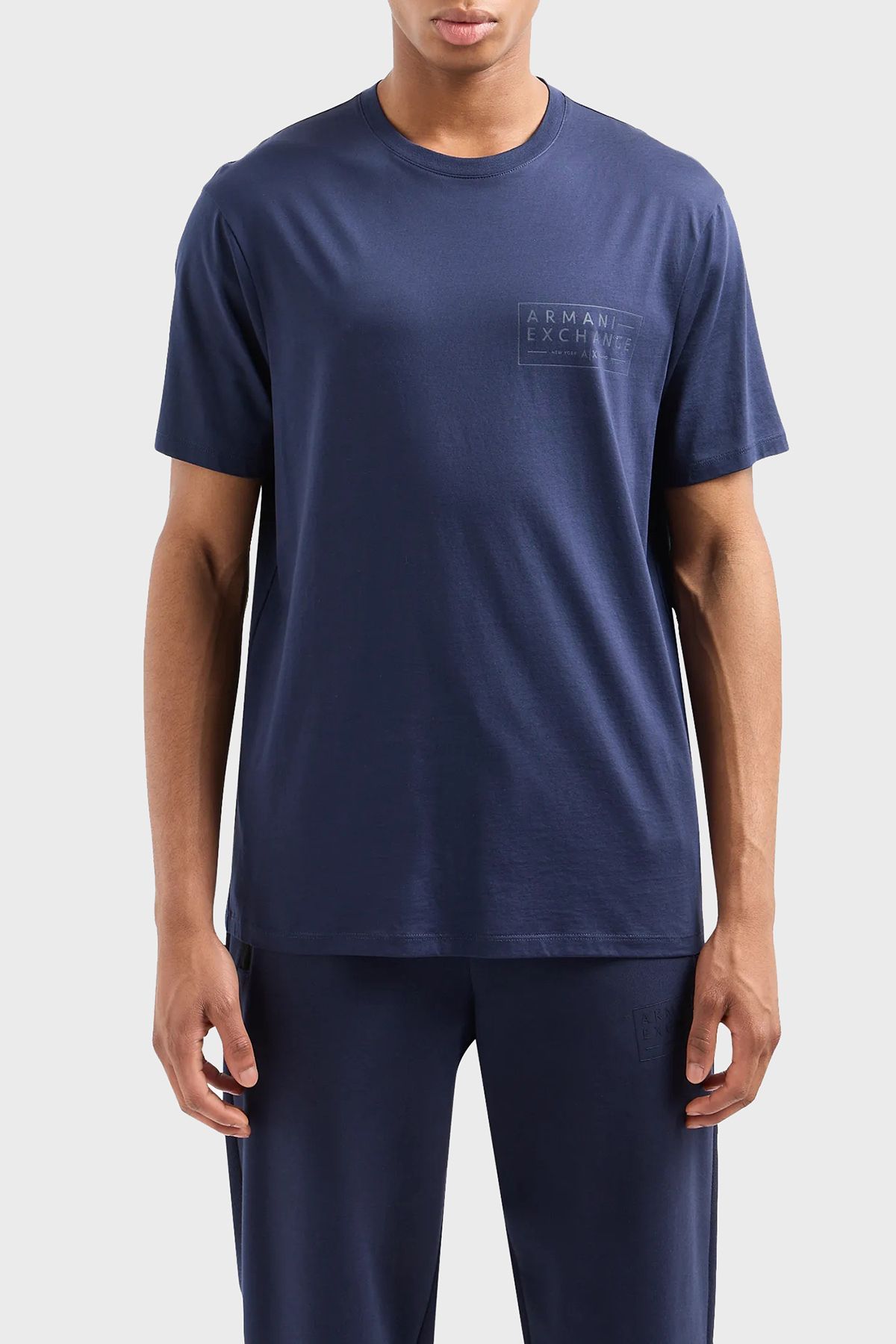 تی شرت مردانه یقه پیراهن معمولی نخی 3DZTJH ZJ9AZ 15BA Armani Exchange