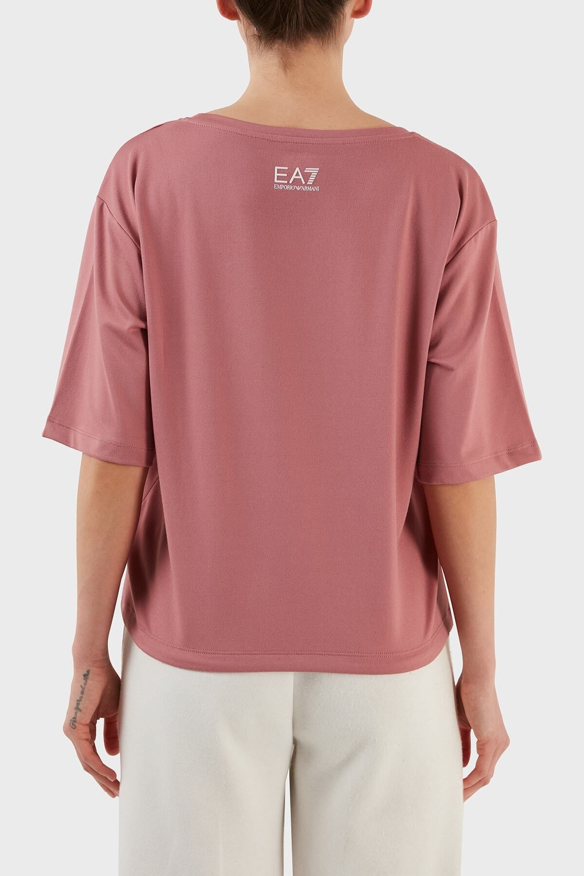 تیشرت زنانه صورتی EA7 | اورجینال 6LTT29 TJDFZ 1438 - تصویر 5