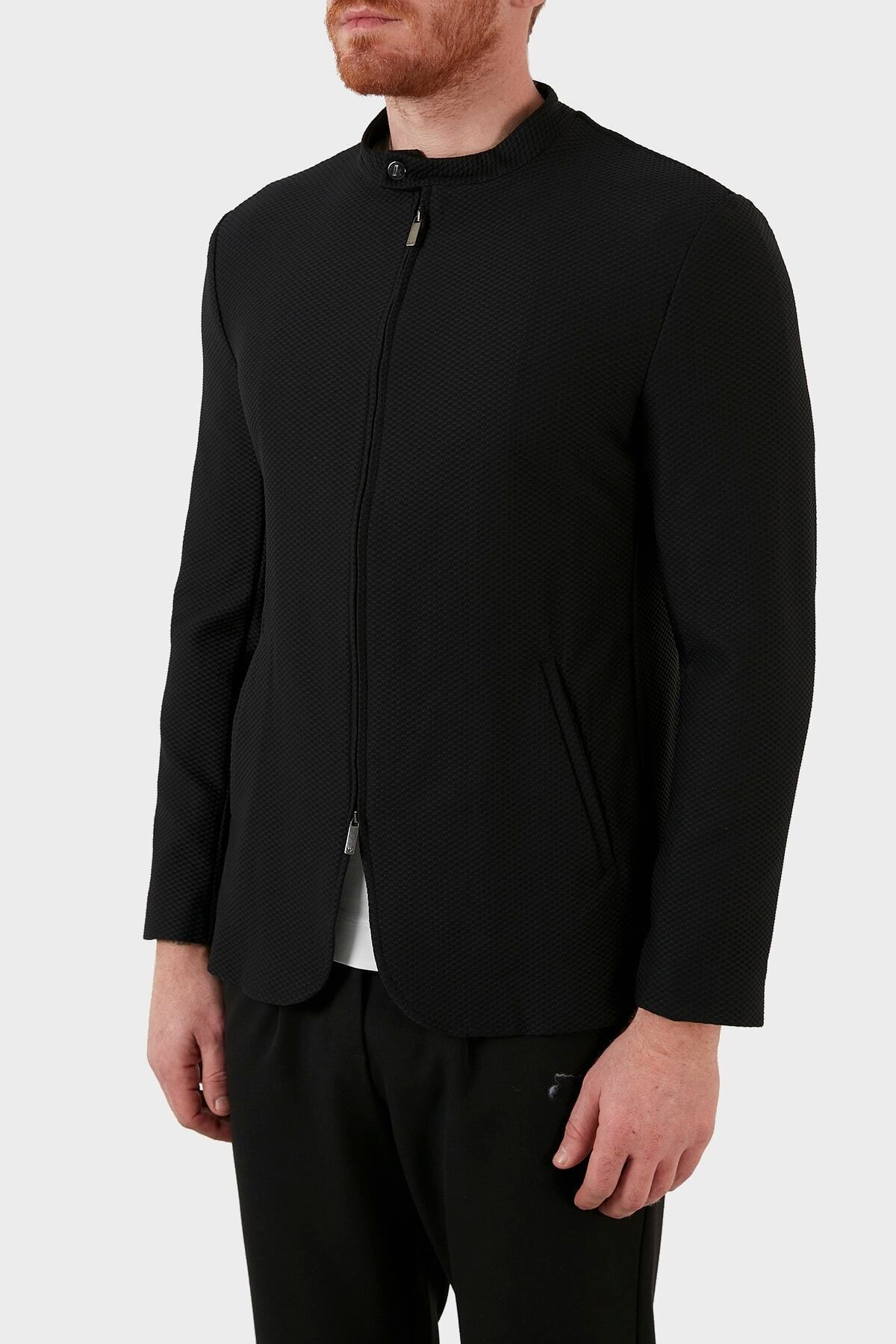 کاپشن مردانه فوق العاده راحت یقه بلند زیپ دار I1g710 I1428 999 Emporio Armani