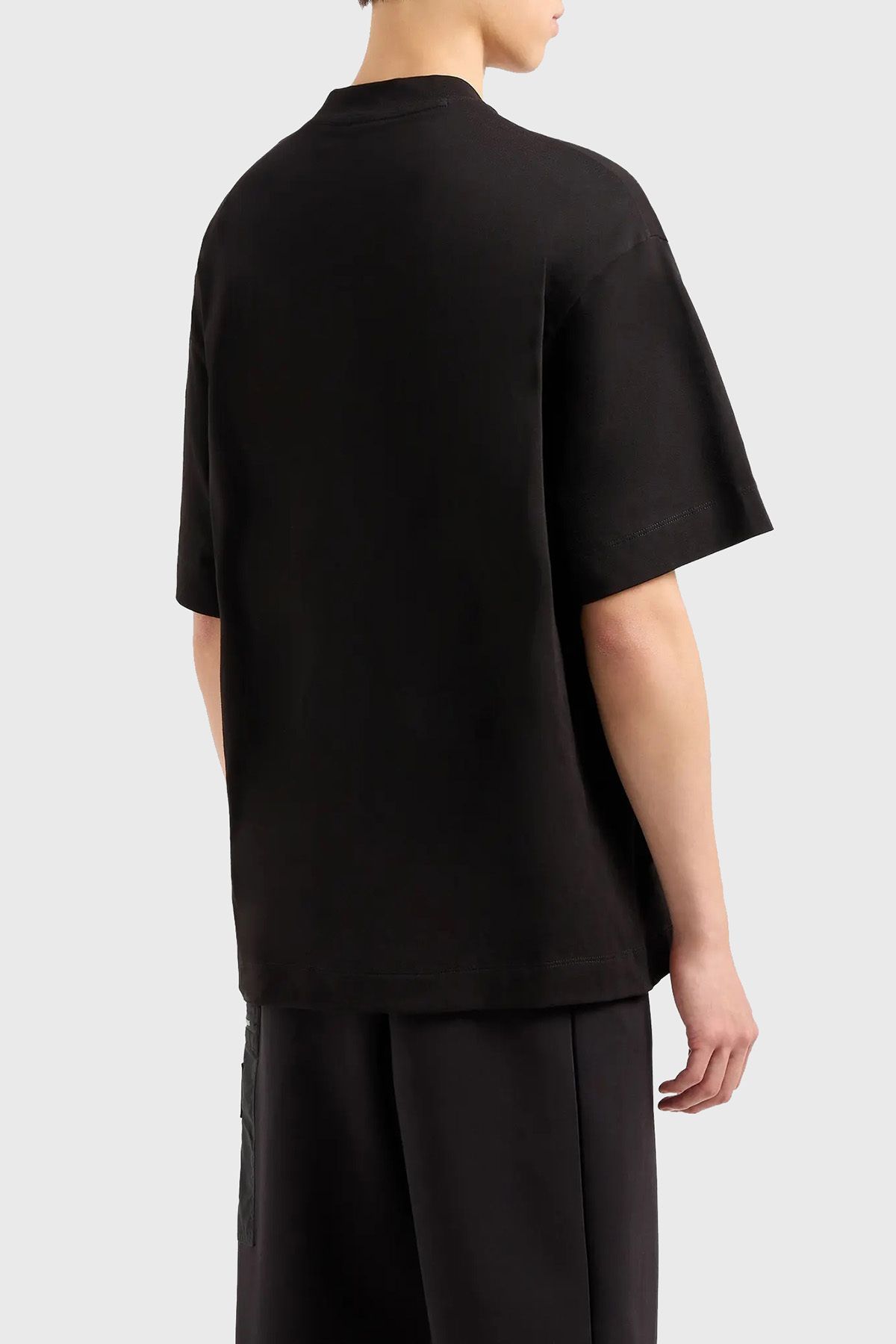 تی شرت مشکی مردانه دوچرخه پنبه ای Yaka T پیراهن Tring XM000118 AF10361 UC001 Armani Exchange