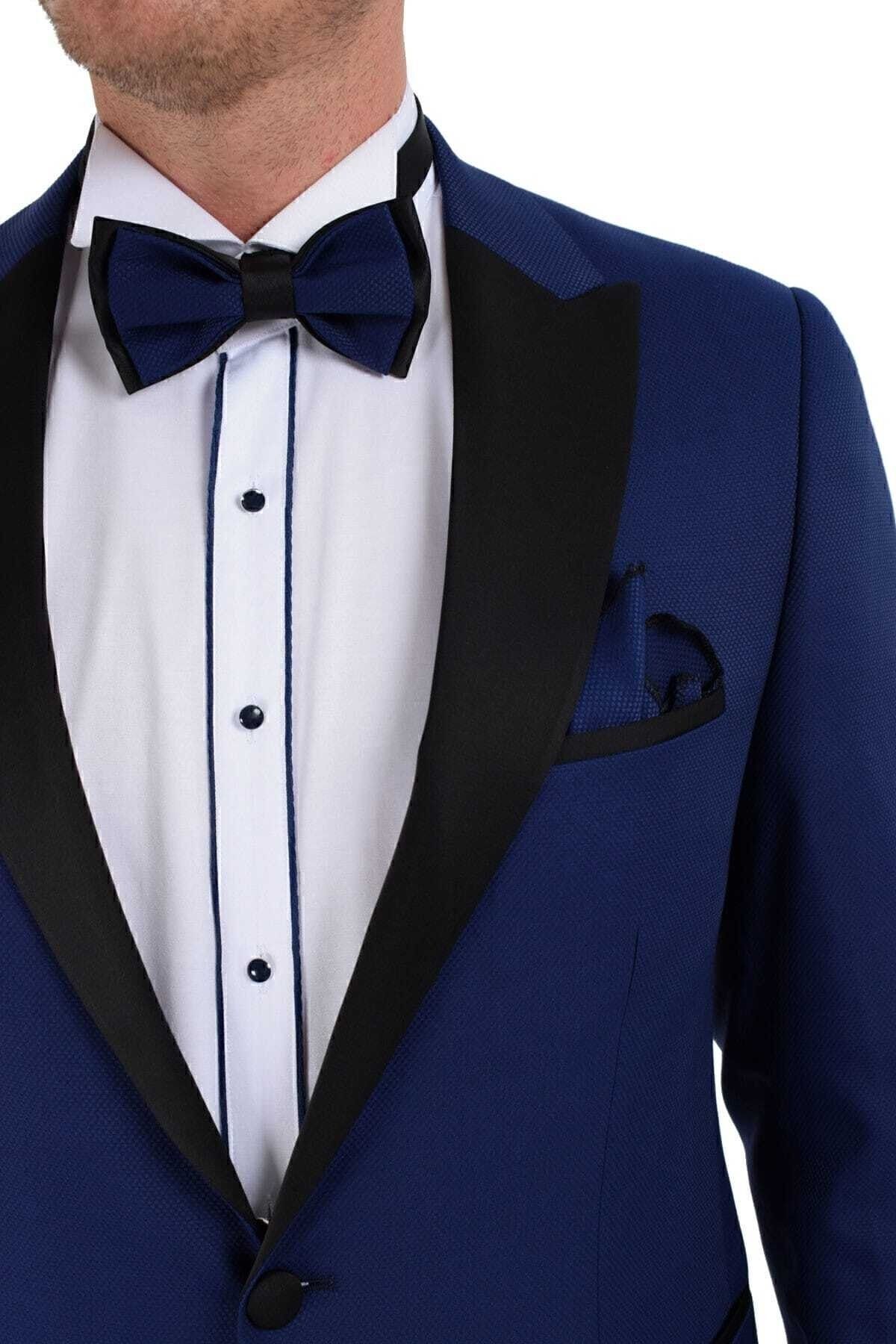 اسموکینگ آبی مردانه SLIM FIT داماد WED Morven