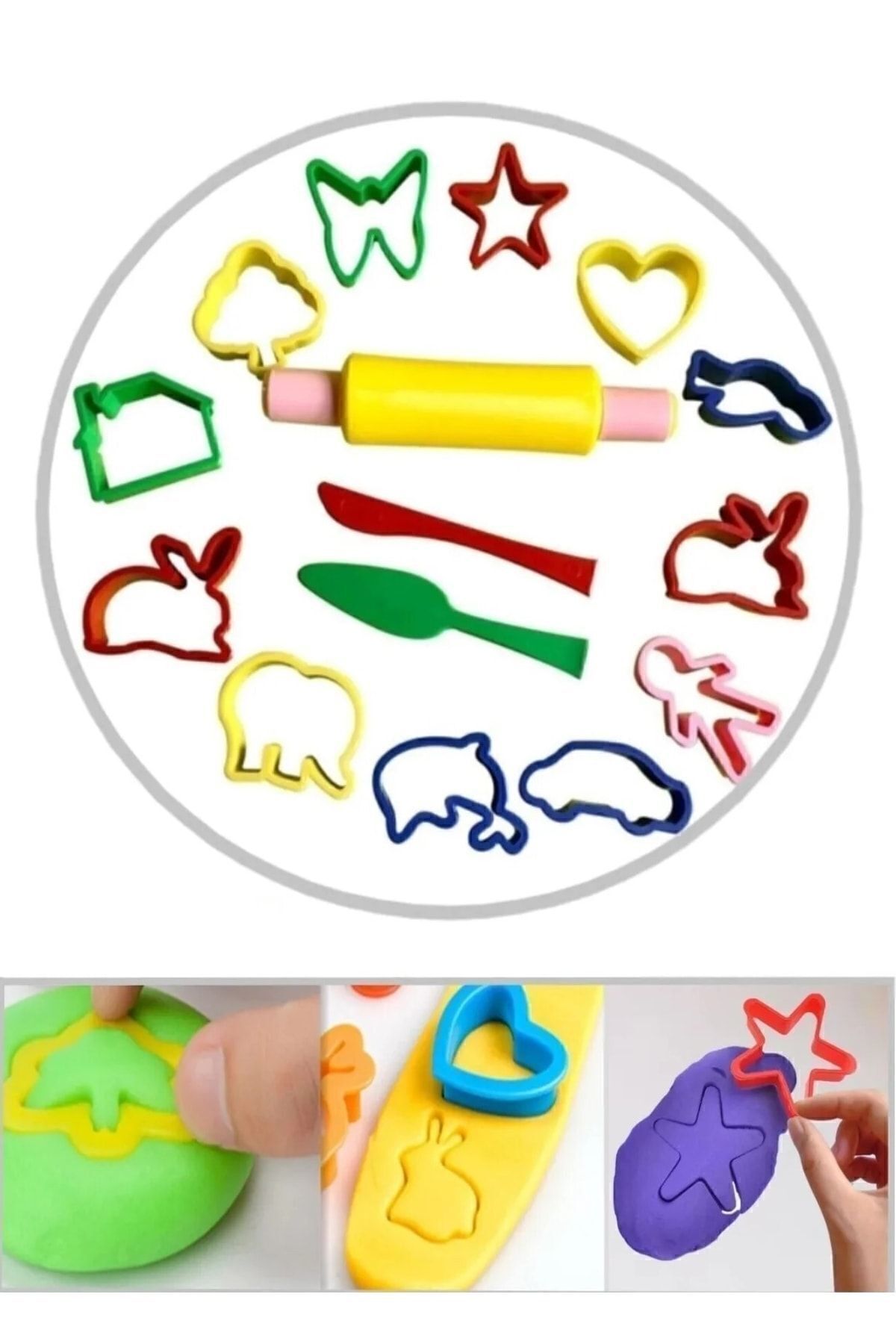Bundeba 15 Parça Eğitici Oyuncak Oyun Hamuru Kalıbı Kalıp Seti Doğum Günü Hediyesi Okul Öncesi Hediyelik fotoğrafı 3 (önizleme)